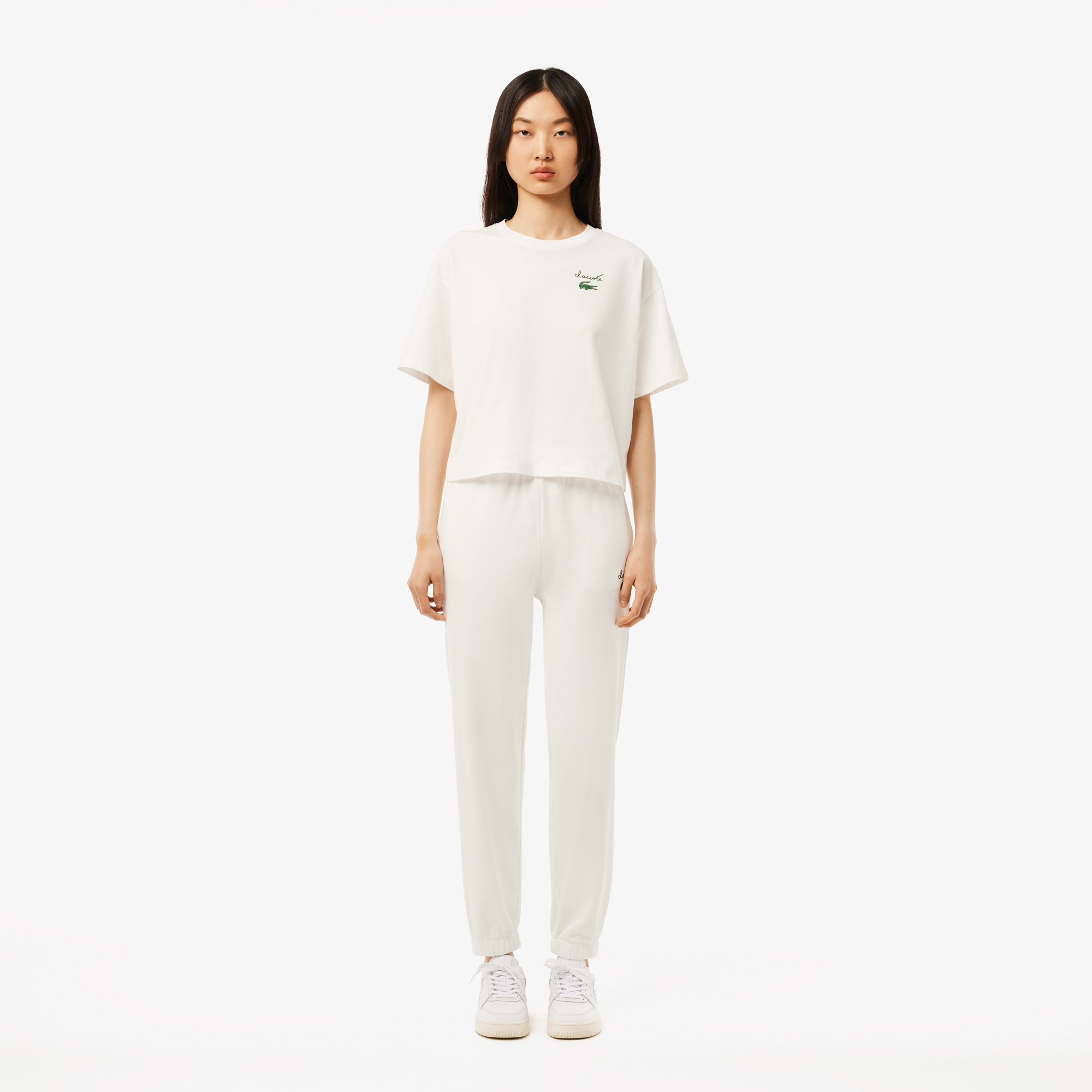 Женские флисовые спортивные брюки Lacoste, белый, арт. XF2566