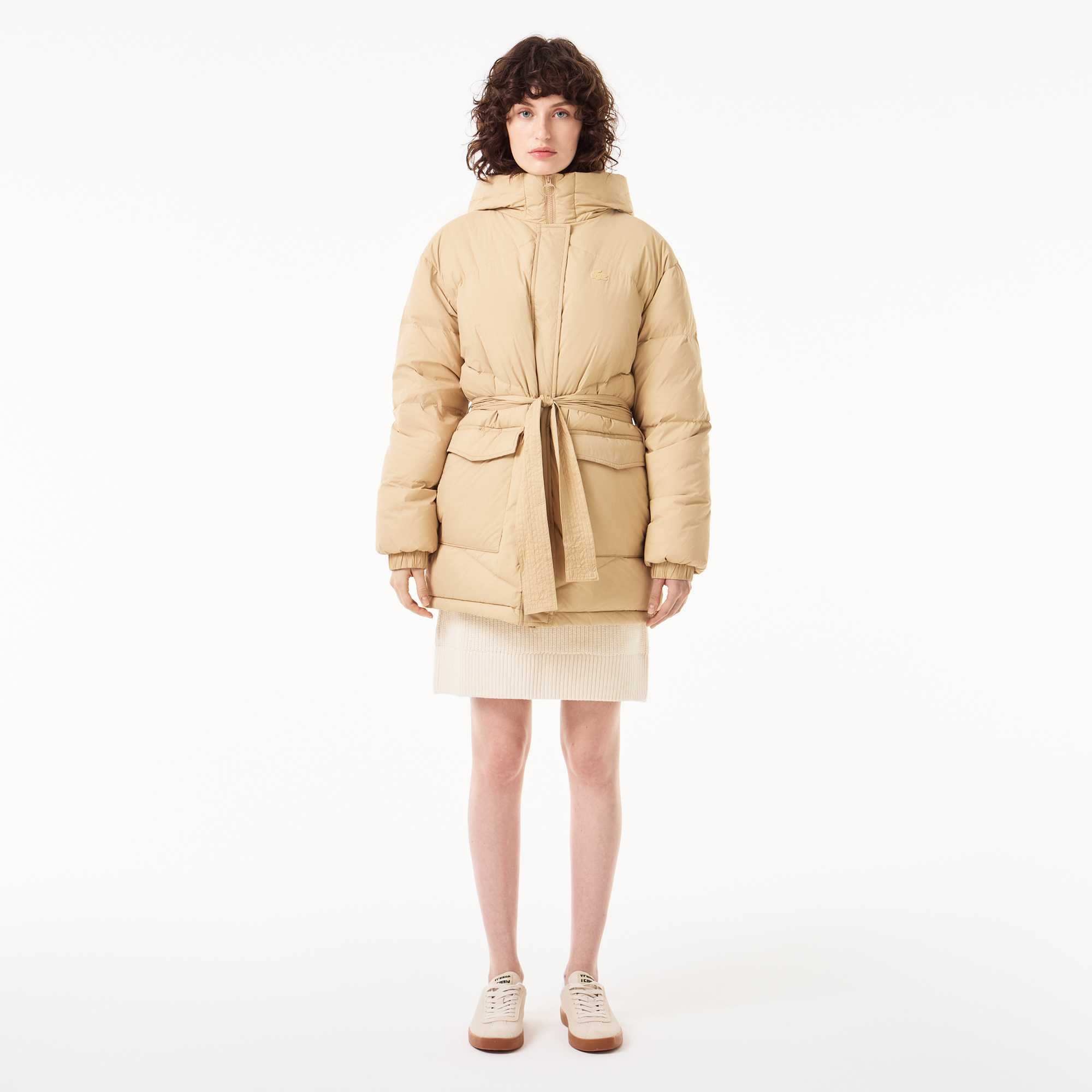 Женский короткий пуховик Lacoste, бежевый, арт. BF2518