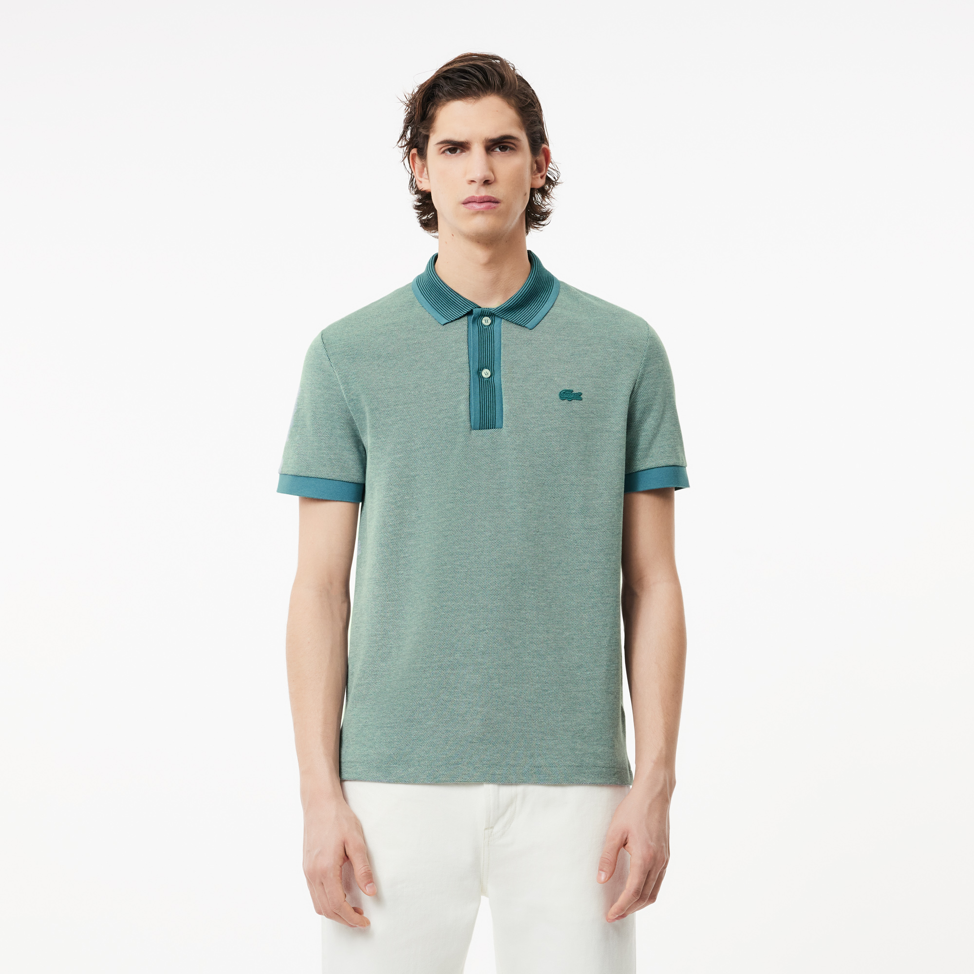 Мужское хлопковое поло Lacoste Regular Fit, зеленый, арт. PH7359