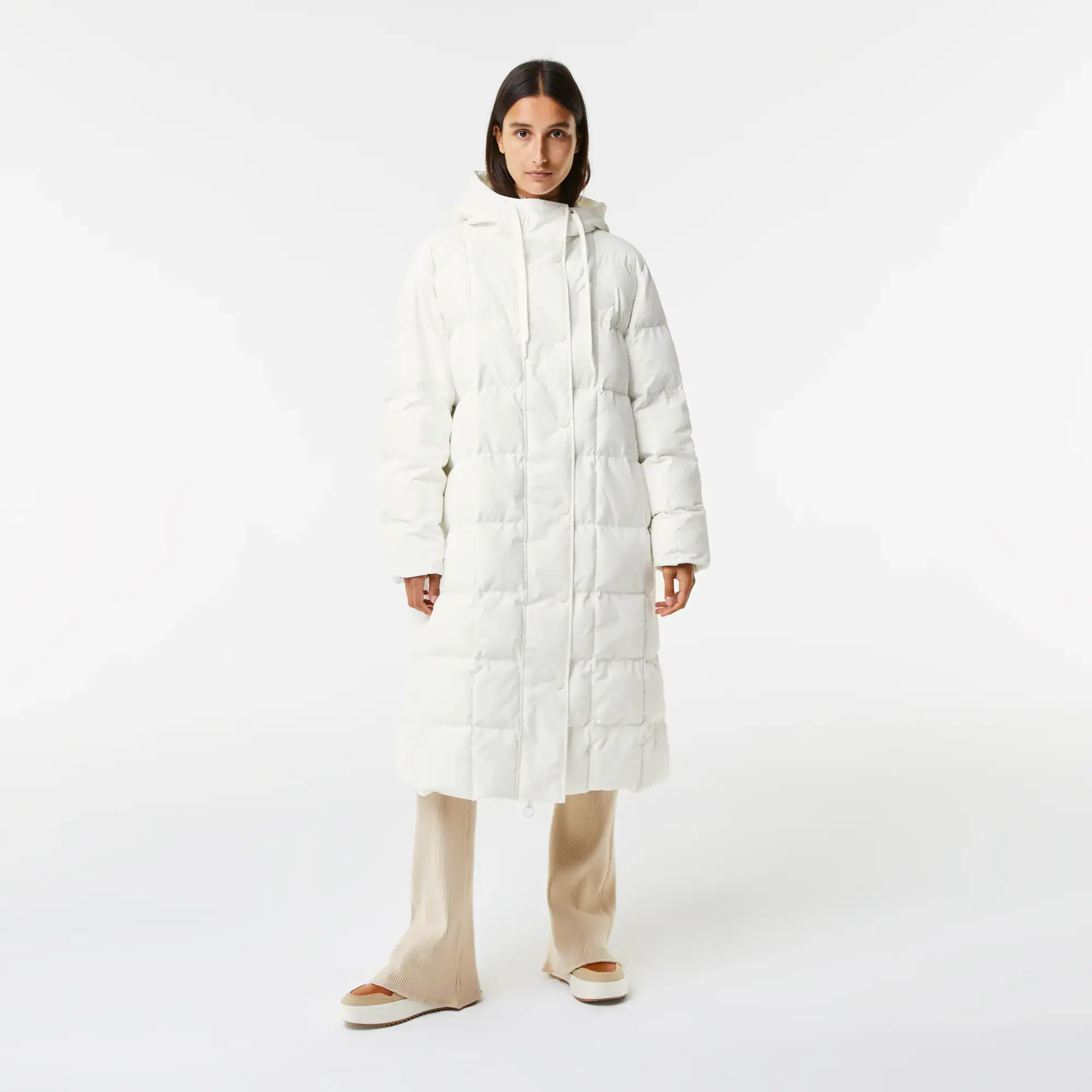 Куртка Lacoste стеганая длинная, белый, арт. BF0027