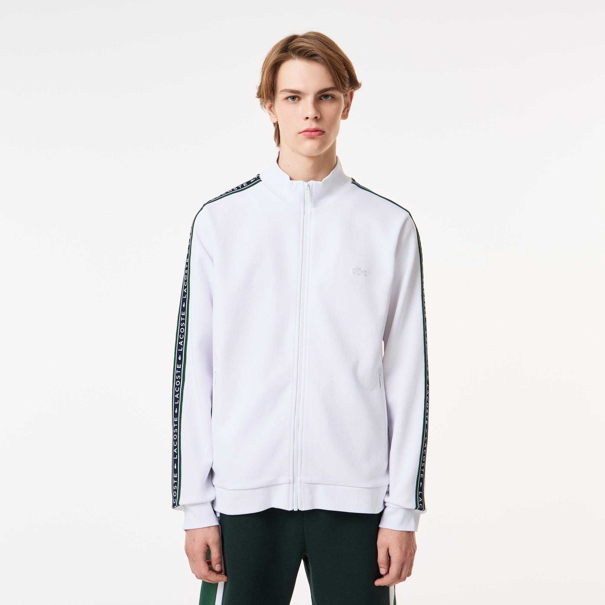 Мужская толстовка Lacoste на молнии, белый, арт. SH0312