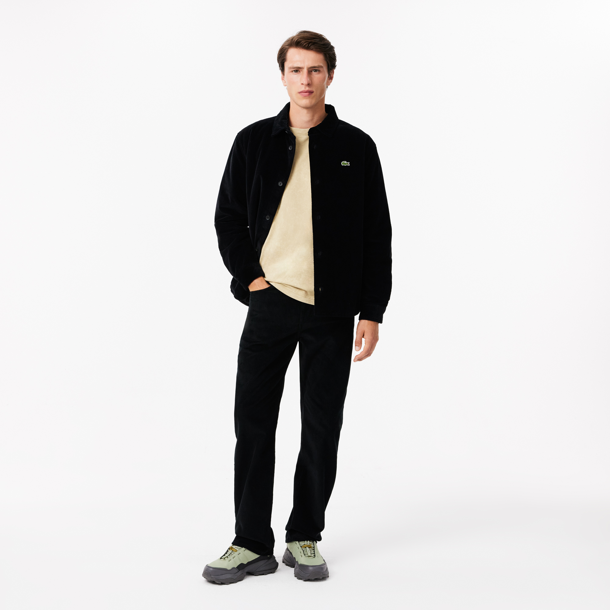 

Мужские прямые вельветовые брюки Lacoste, Чёрный