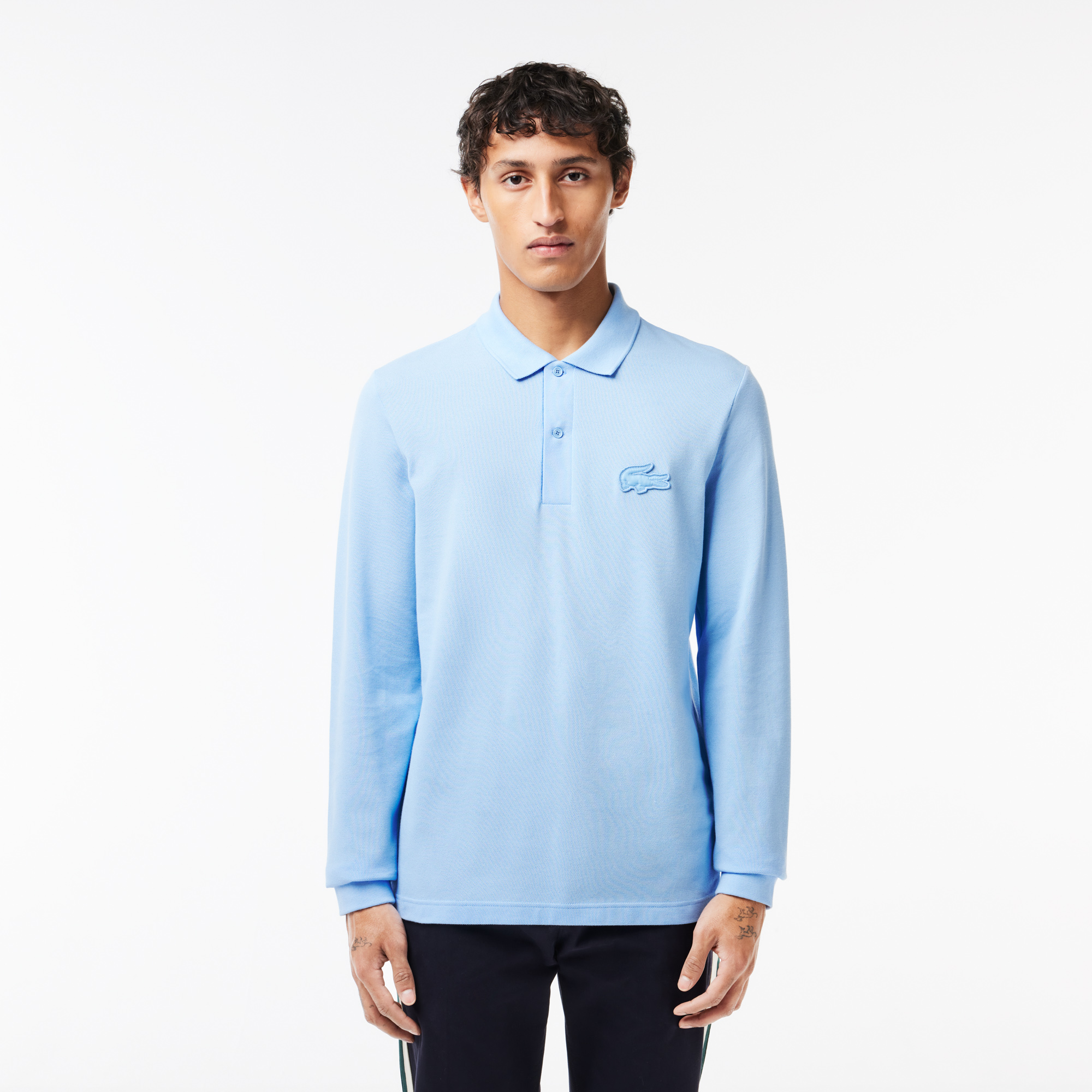 

Мужское поло Lacoste L.12.12 с длинными рукавами, Голубой