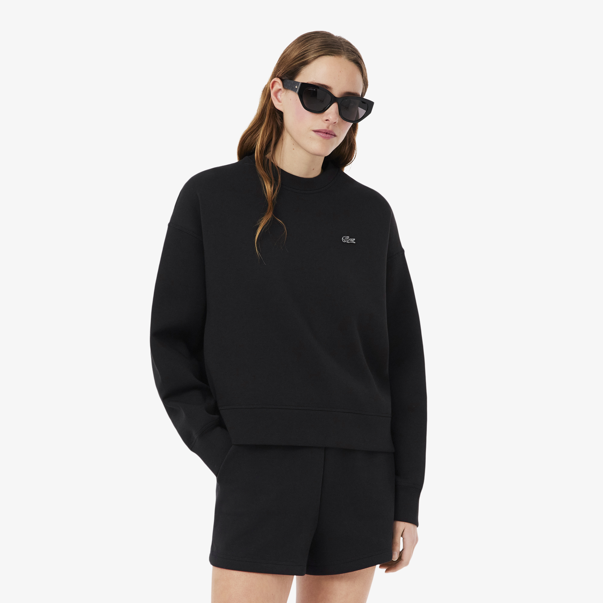 Двусторонняя толстовка Lacoste оверсайз, черный, арт. SF0046