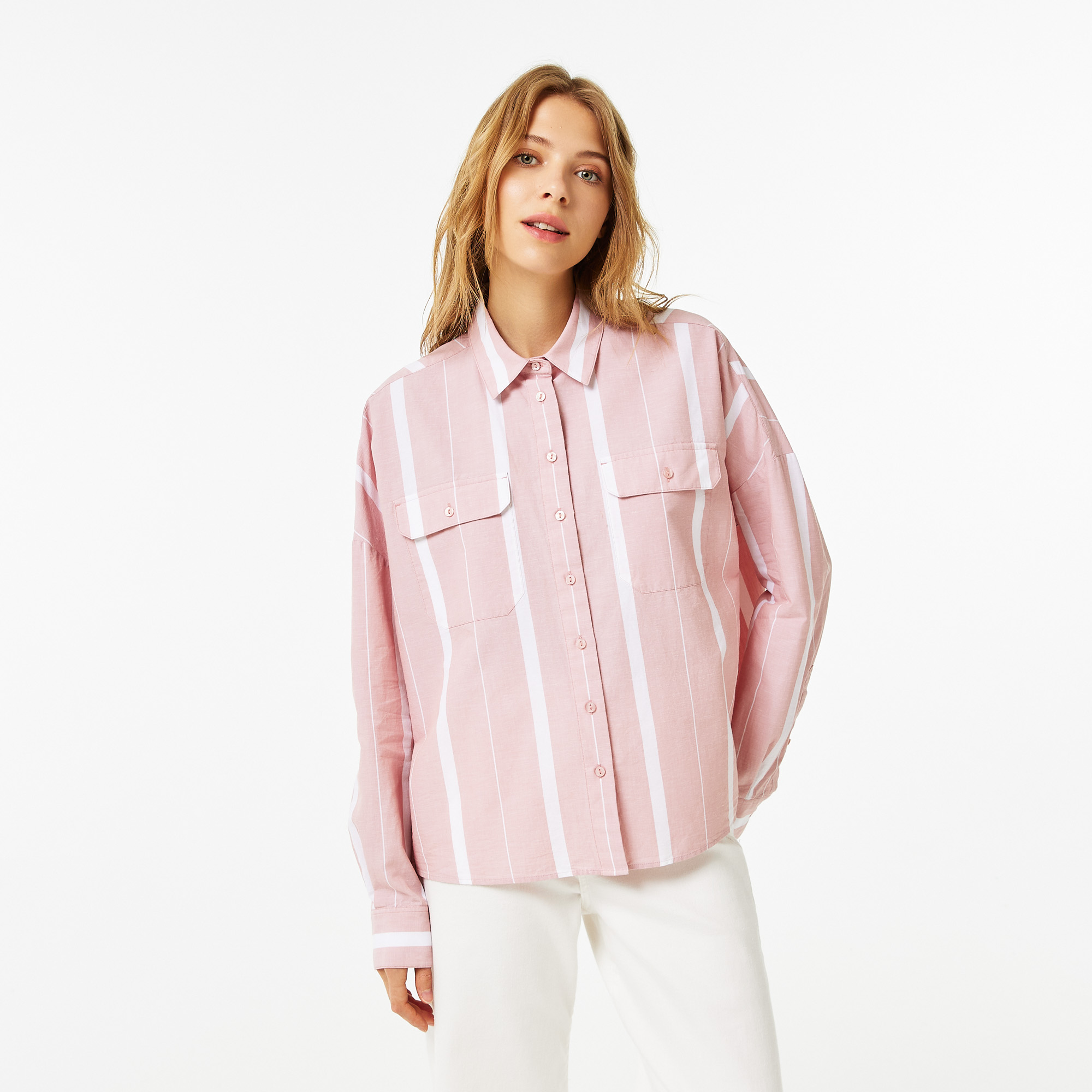 

Женская рубашка Lacoste свободной посадки, Розовый