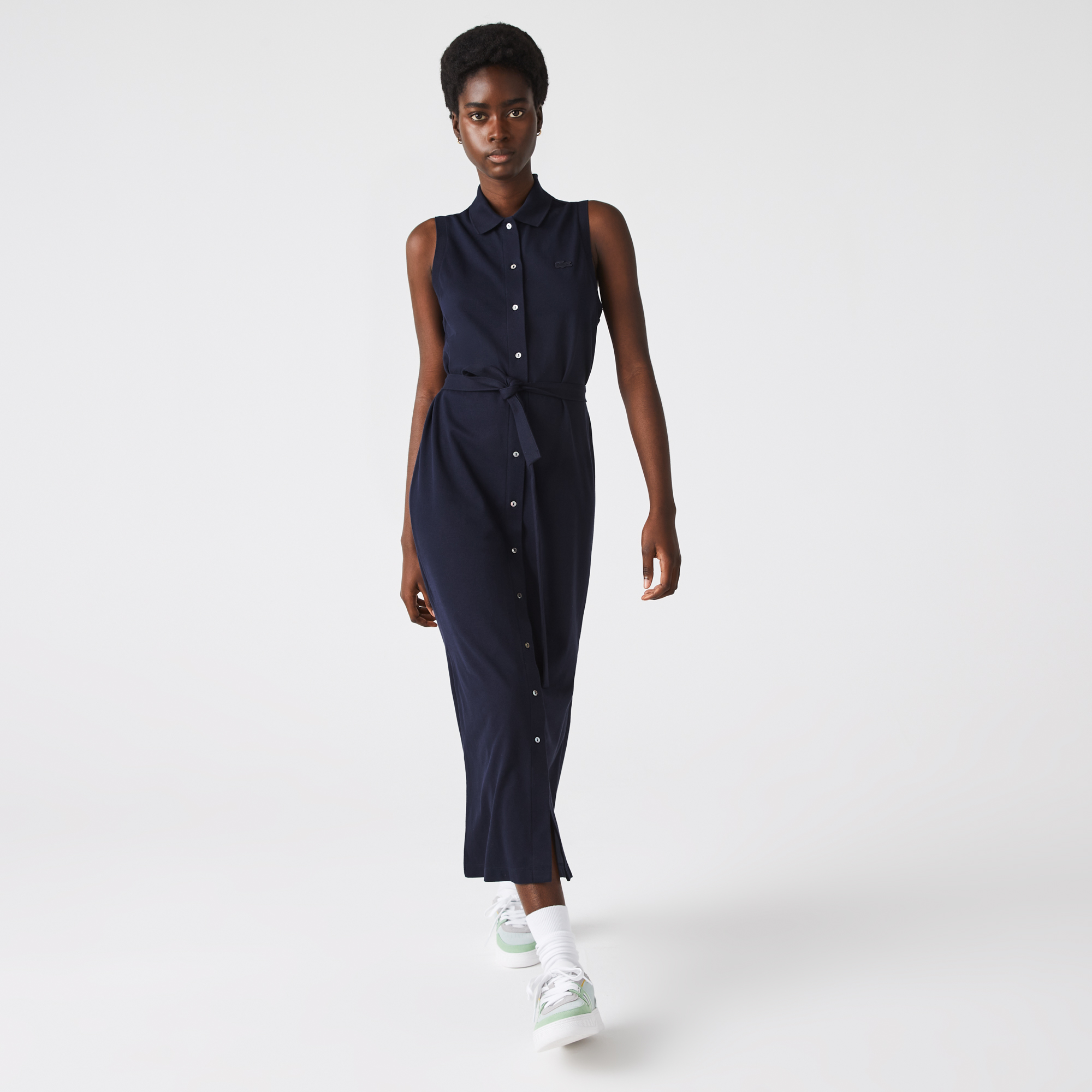 

Женское платье-поло Lacoste с поясом, Синий