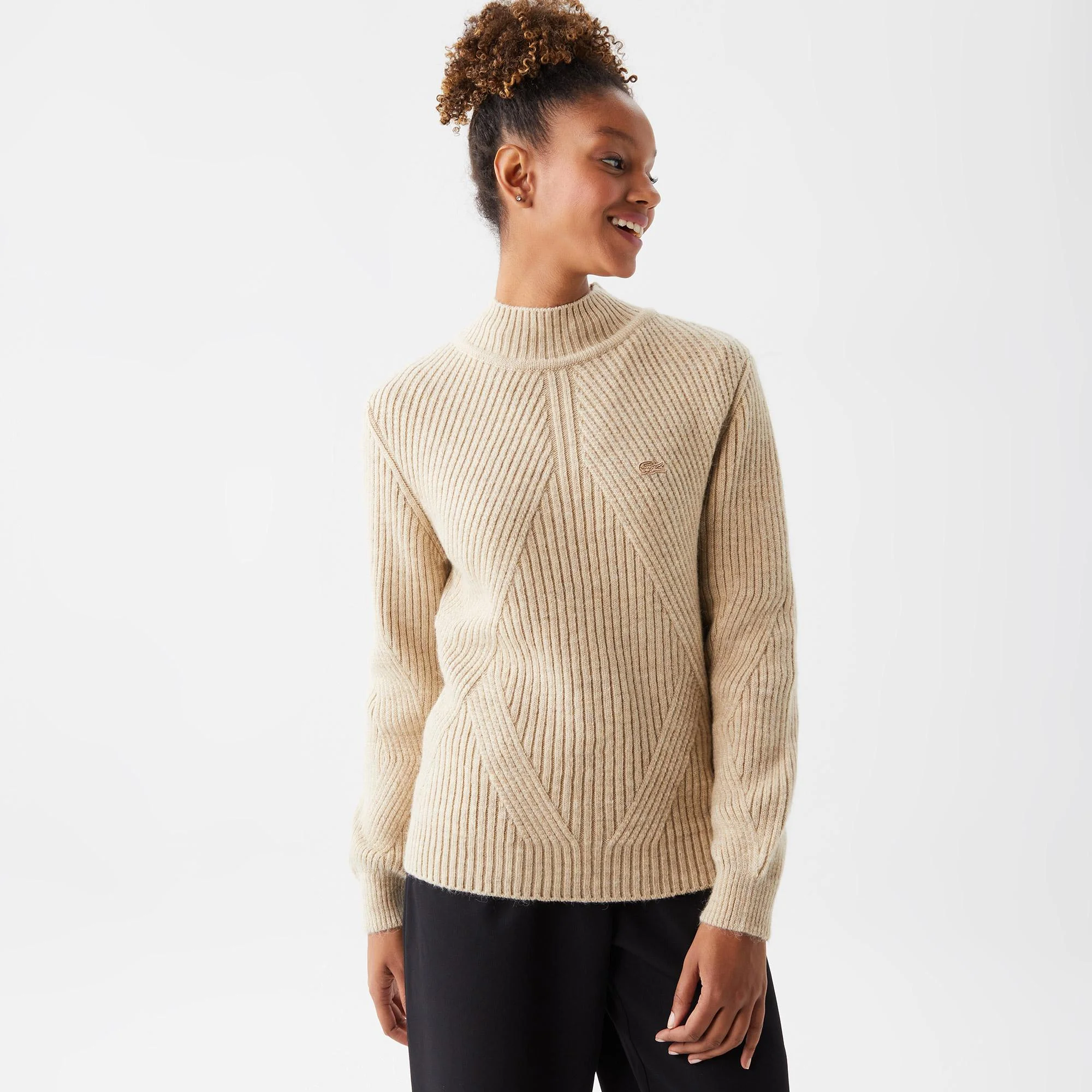 

Женский свитер Lacoste стандартного кроя, Бежевый