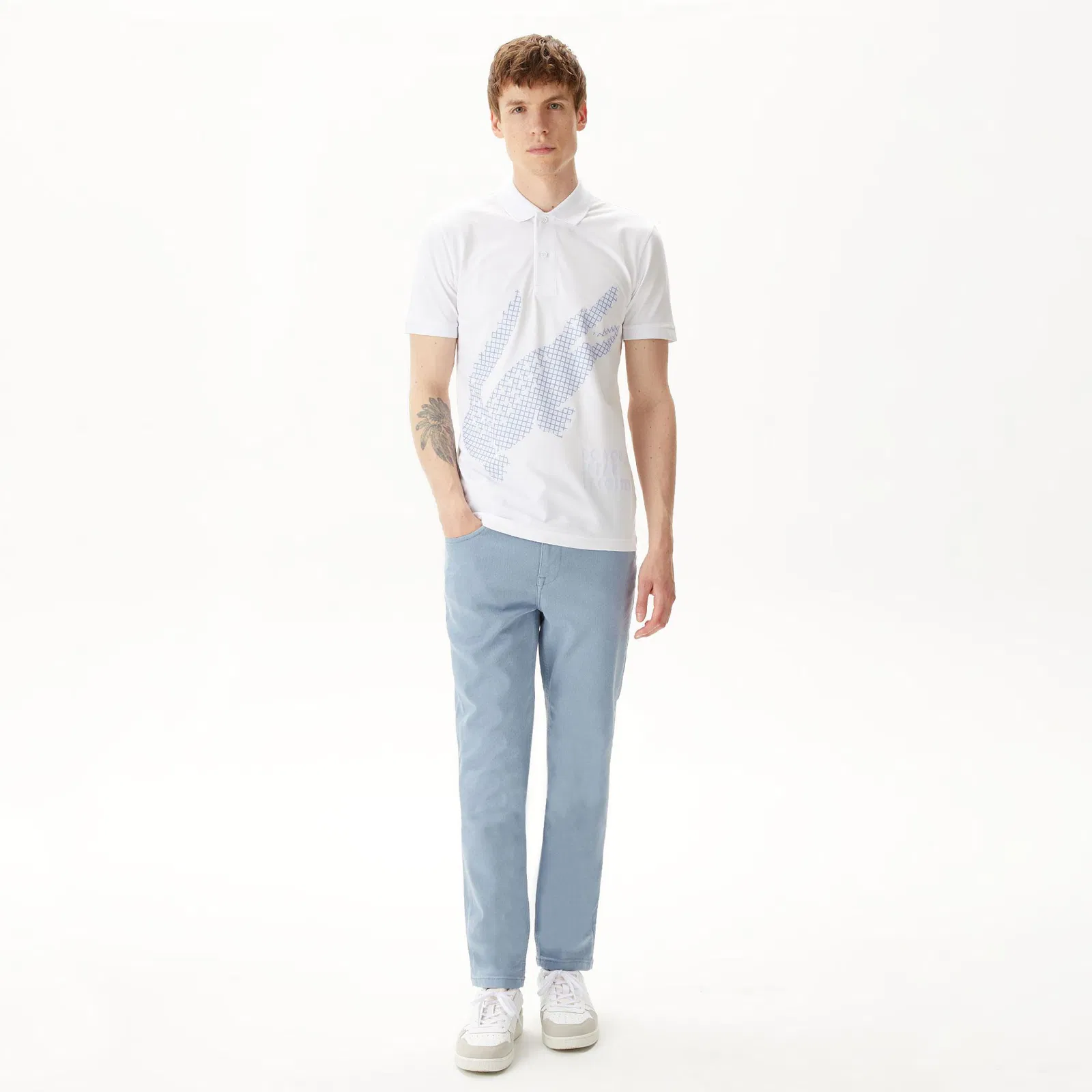 Мужские брюки Lacoste приталенного кроя, голубой, арт. HH0455