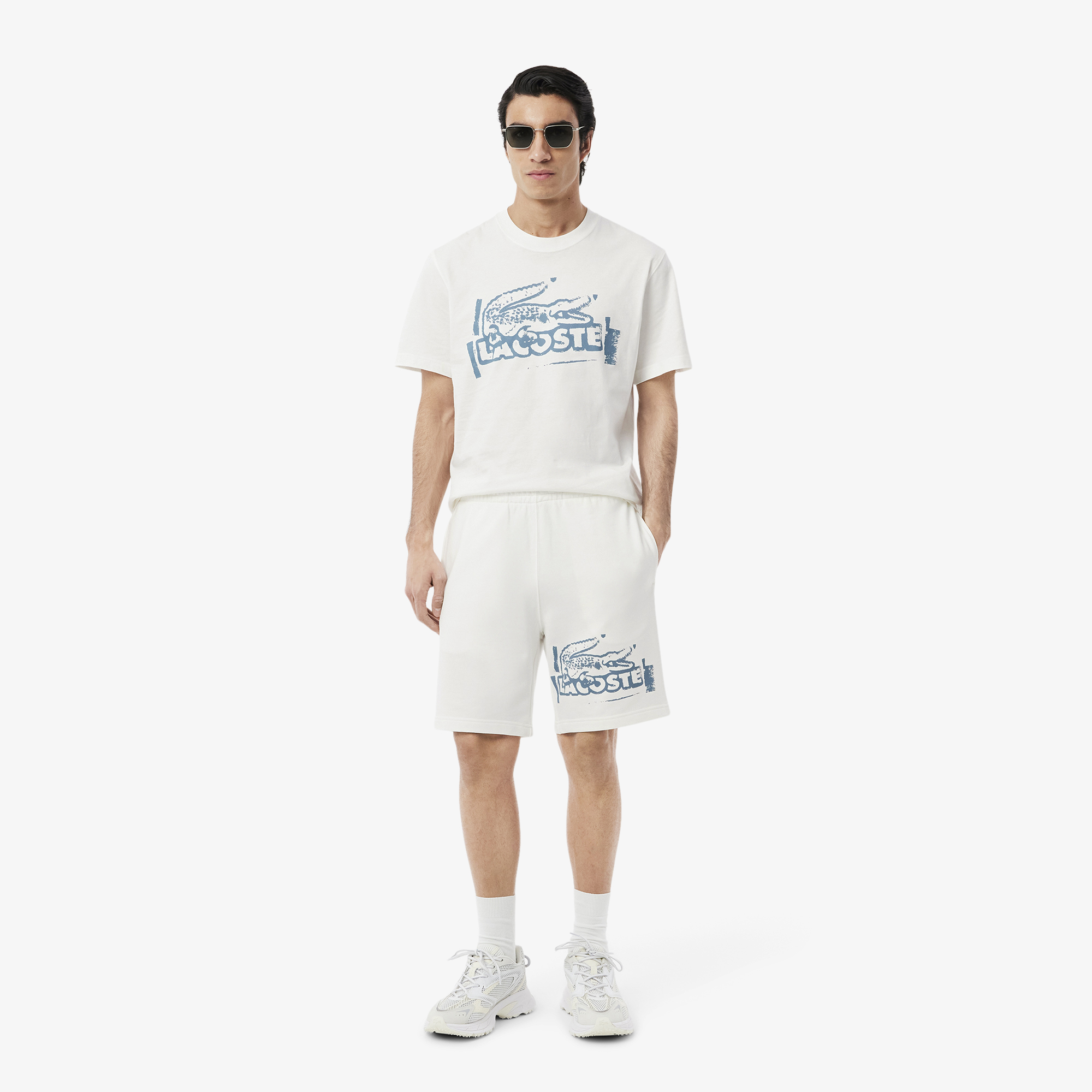 Мужские шорты Lacoste из органического хлопка, белый, арт. GH0286