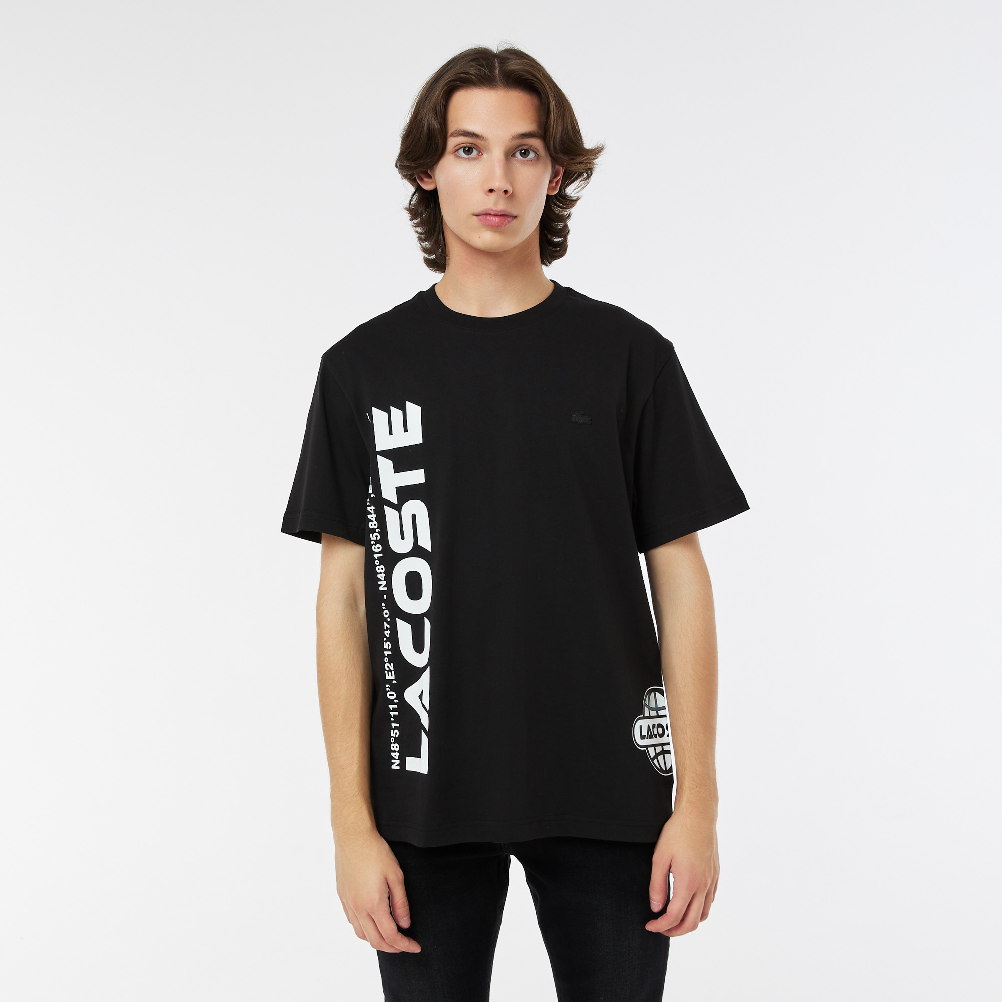 Футболка Lacoste свободного кроя, черный, арт. TH2404