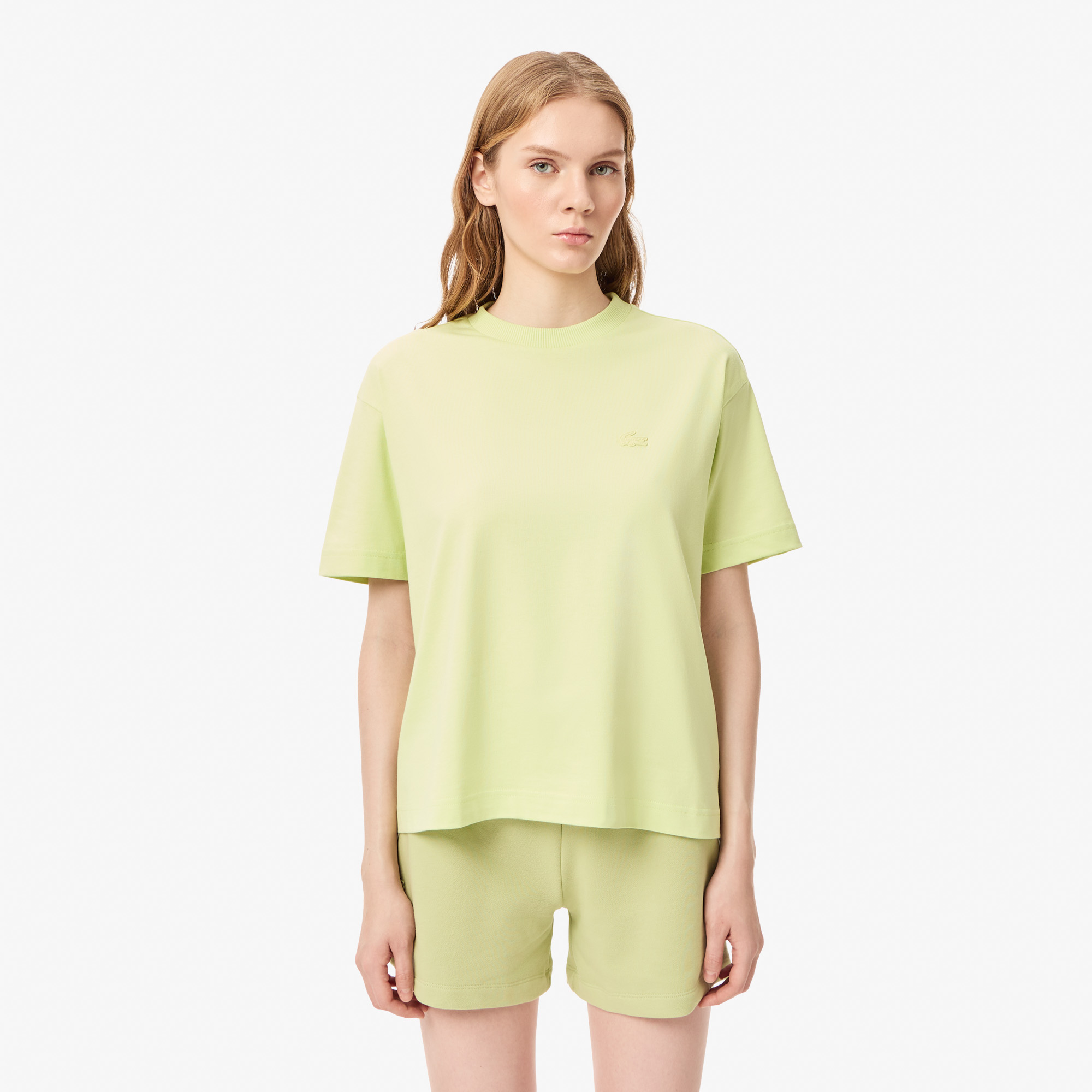 

Женская хлопковая футболка Lacoste, Зелёный