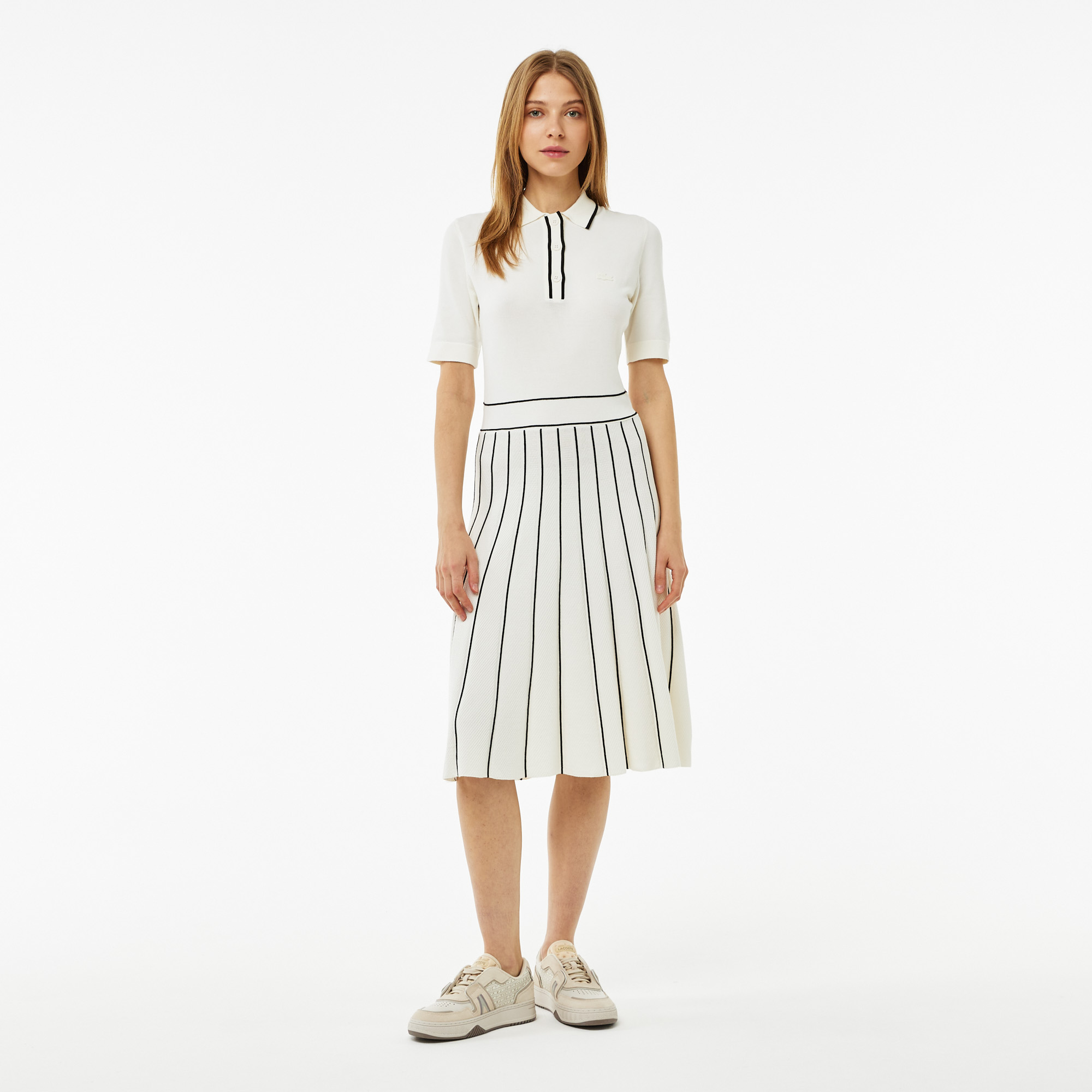 

Женское платье-поло Lacoste расклёшенного кроя Short, Белый