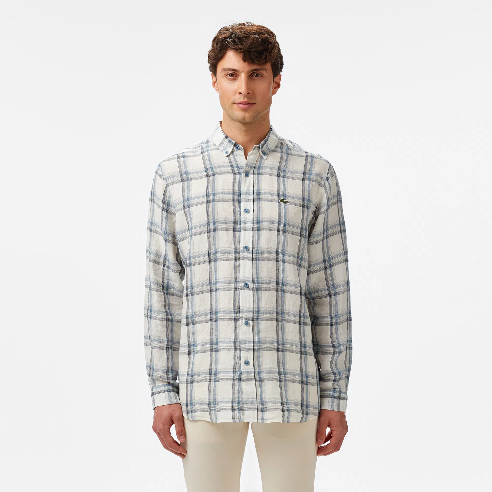 

Мужская рубашка Lacoste из льна, Синий