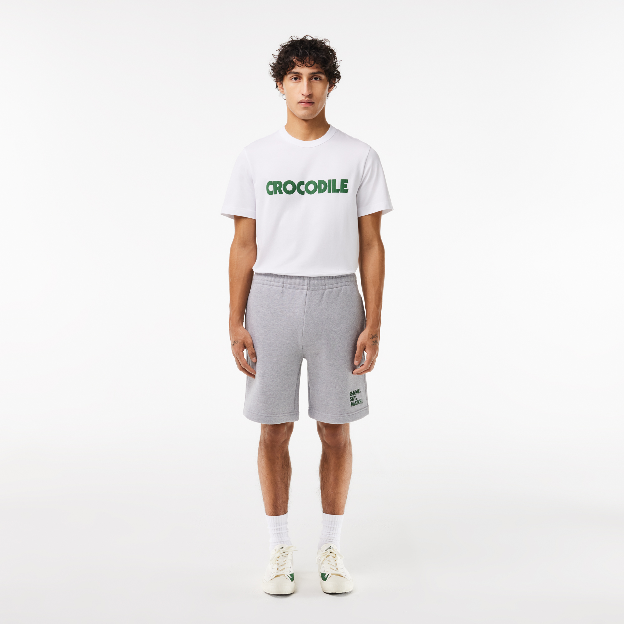 Мужские хлопковые шорты Lacoste, серый, арт. GH8019