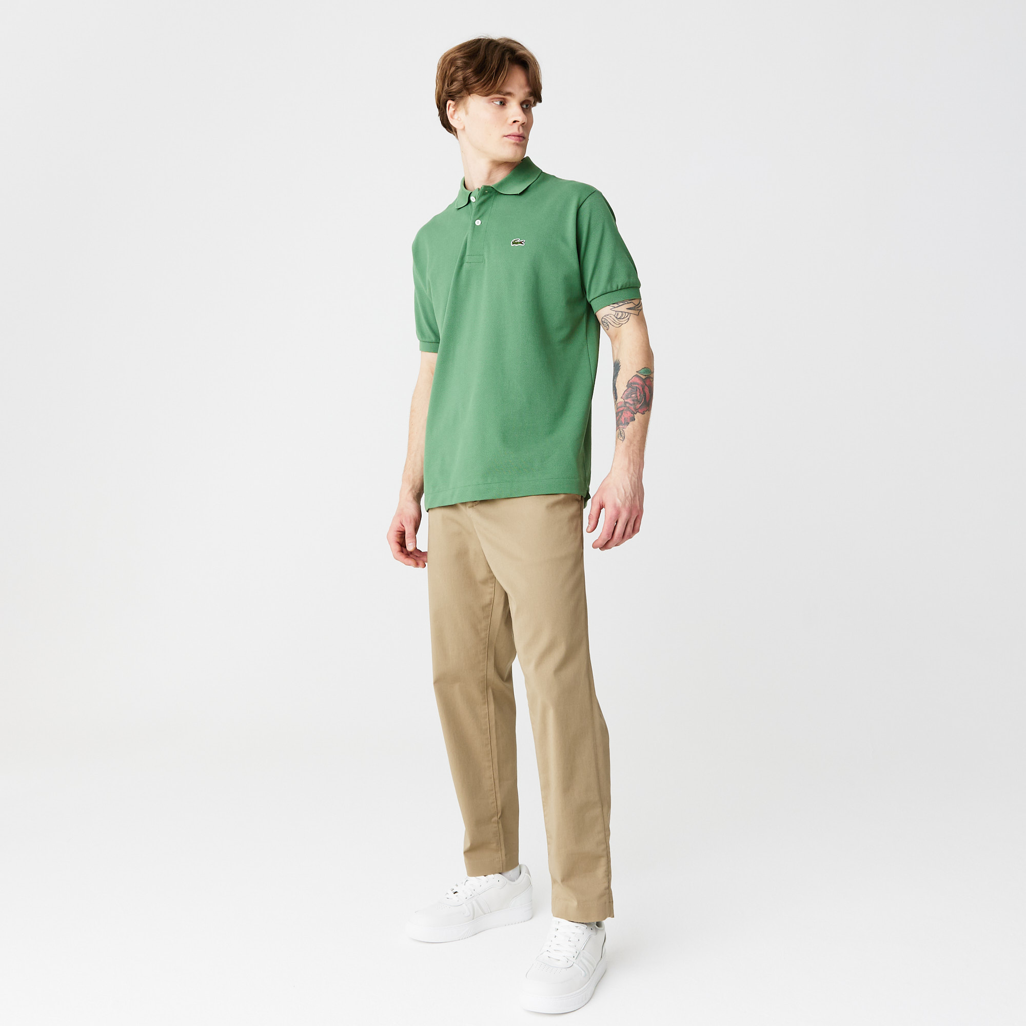 Мужские брюки Lacoste Tapered Fit, бежевый, арт. HH2709