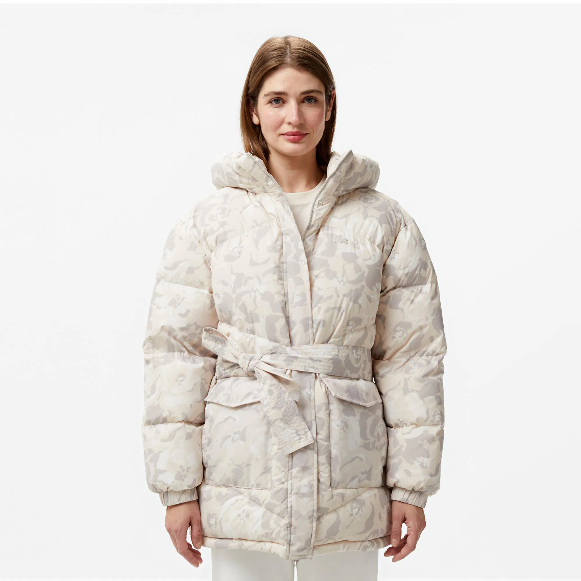 Женский короткий пуховик Lacoste, белый, арт. BF2518