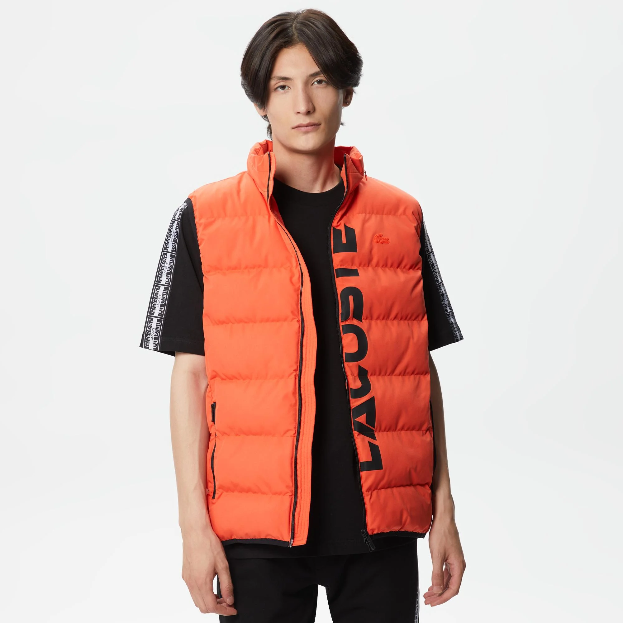 

Мужской стёганный жилет Lacoste с высоким воротом, Оранжевый