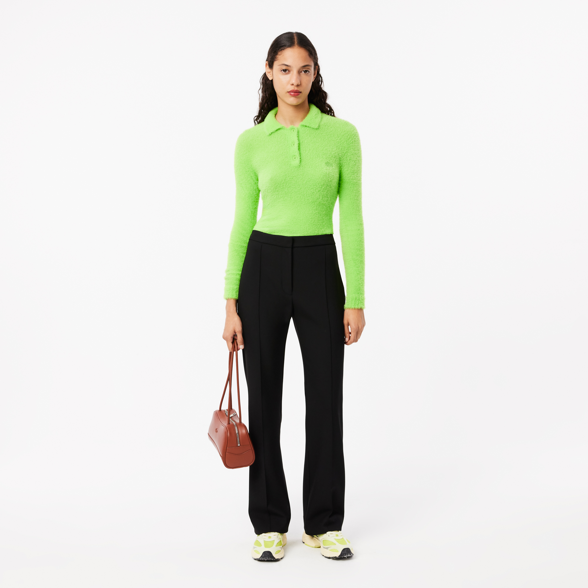 Женские брюки с высокой талией Lacoste, черный, арт. HF1941