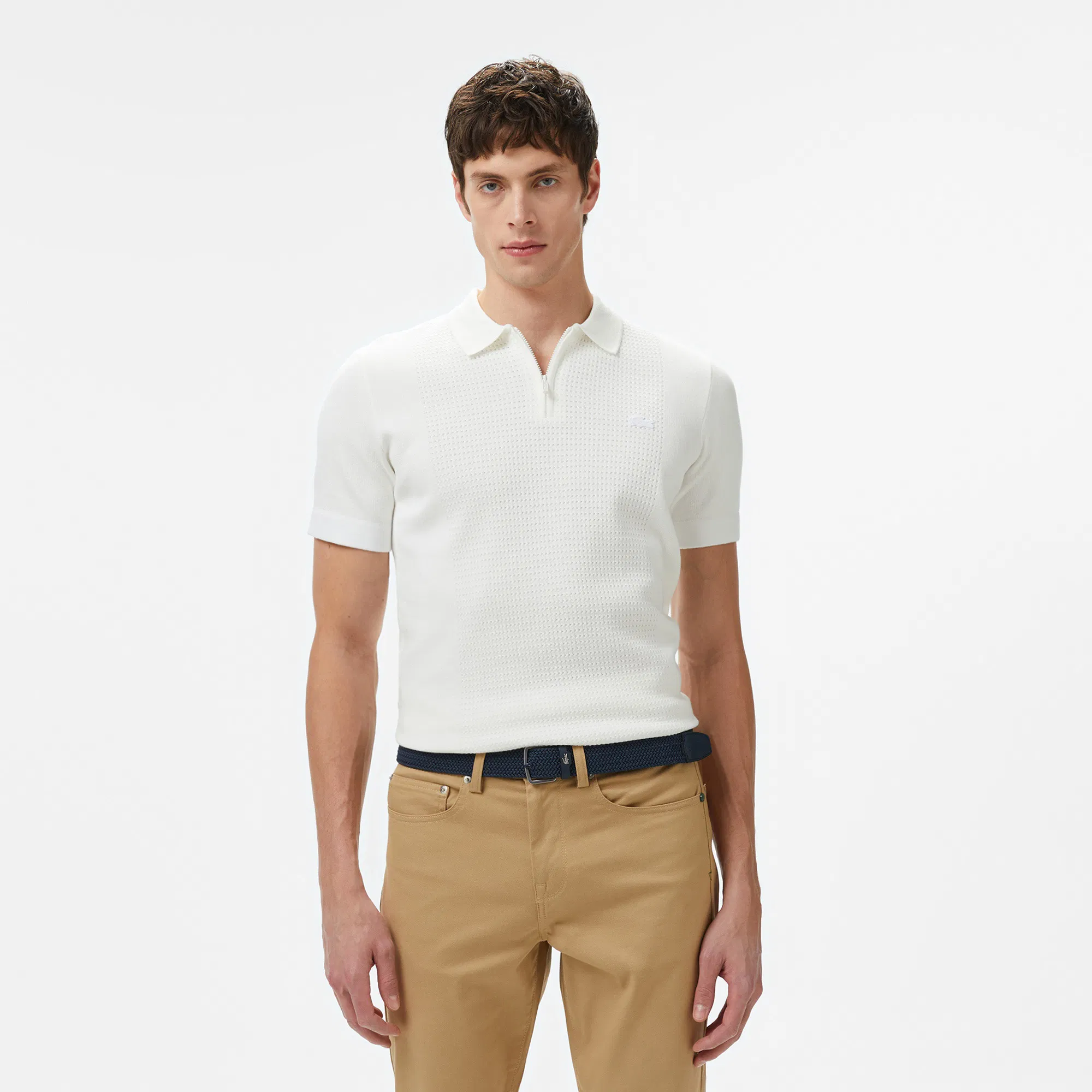 

Мужское трикотажное поло Lacoste из хлопка, Белый