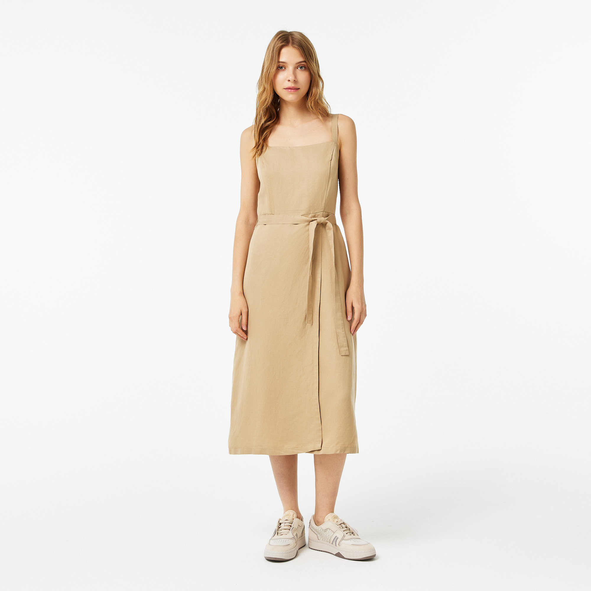 Женское платье Lacoste прямой посадки, бежевый, арт. EF0221