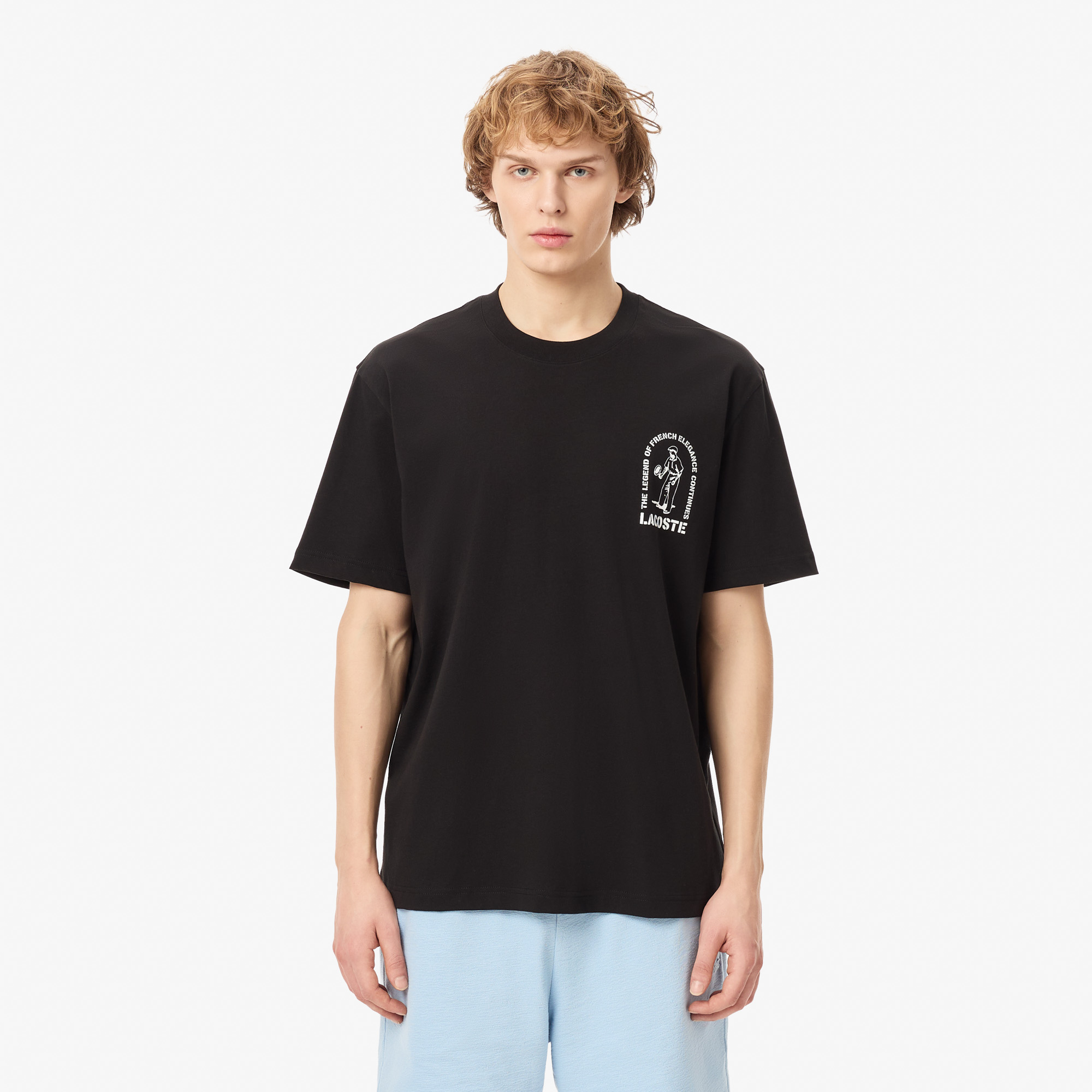 Мужская футболка Lacoste TH1433, черный, арт. TH1433