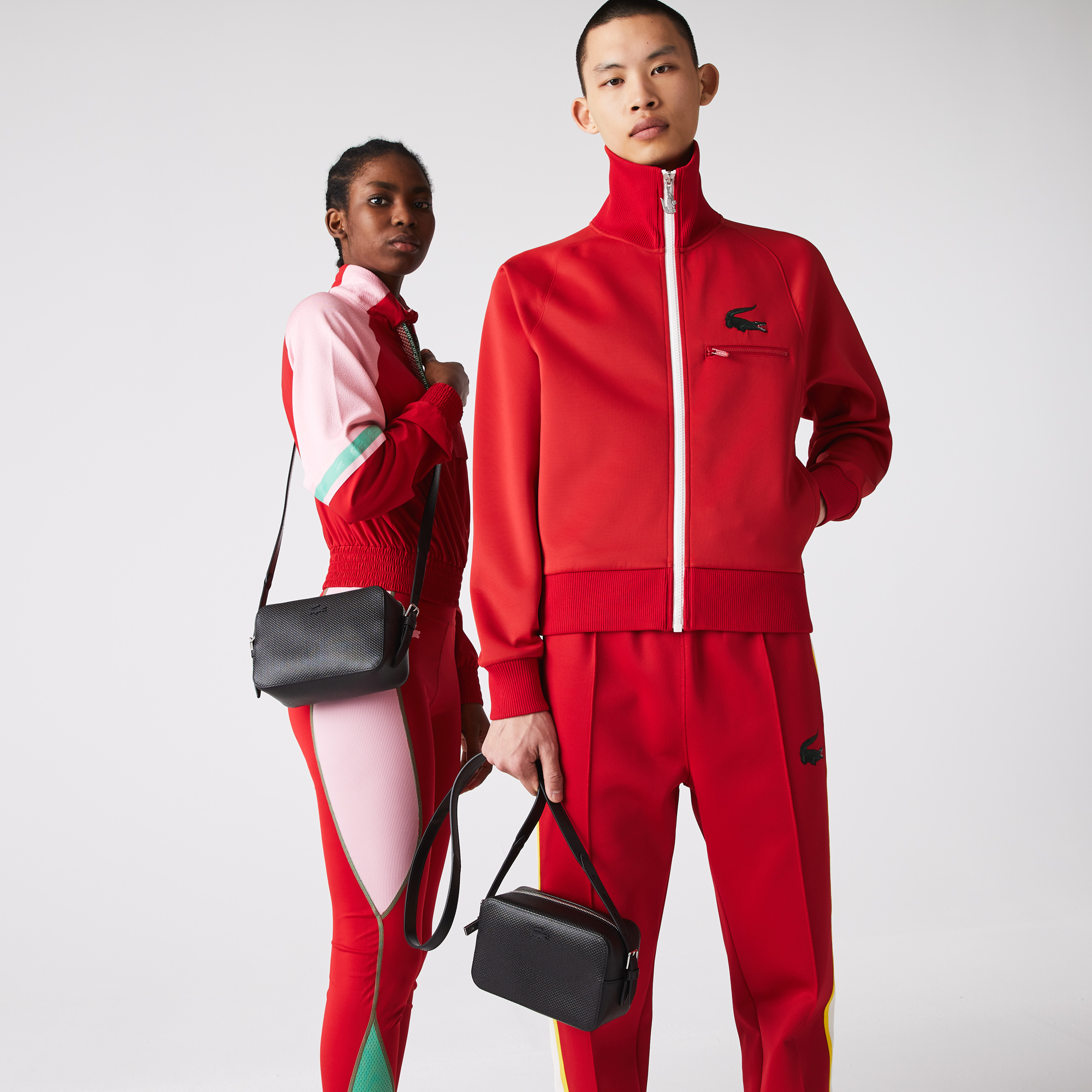 Кожаная сумка через плечо Lacoste Chantaco Piqué, черный, арт. NF3879KL