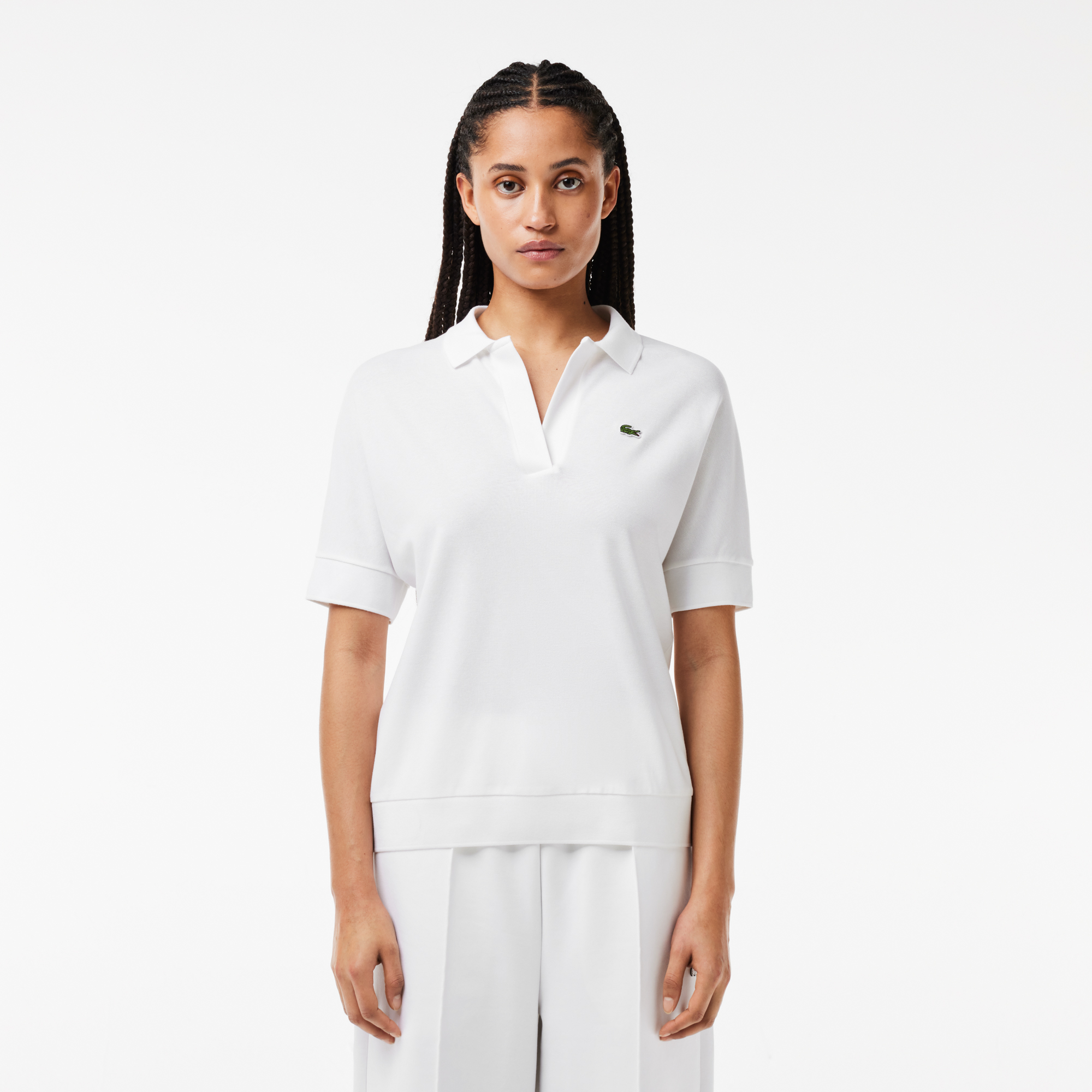 Женское поло Lacoste Loose Fit, белый, арт. PF0504