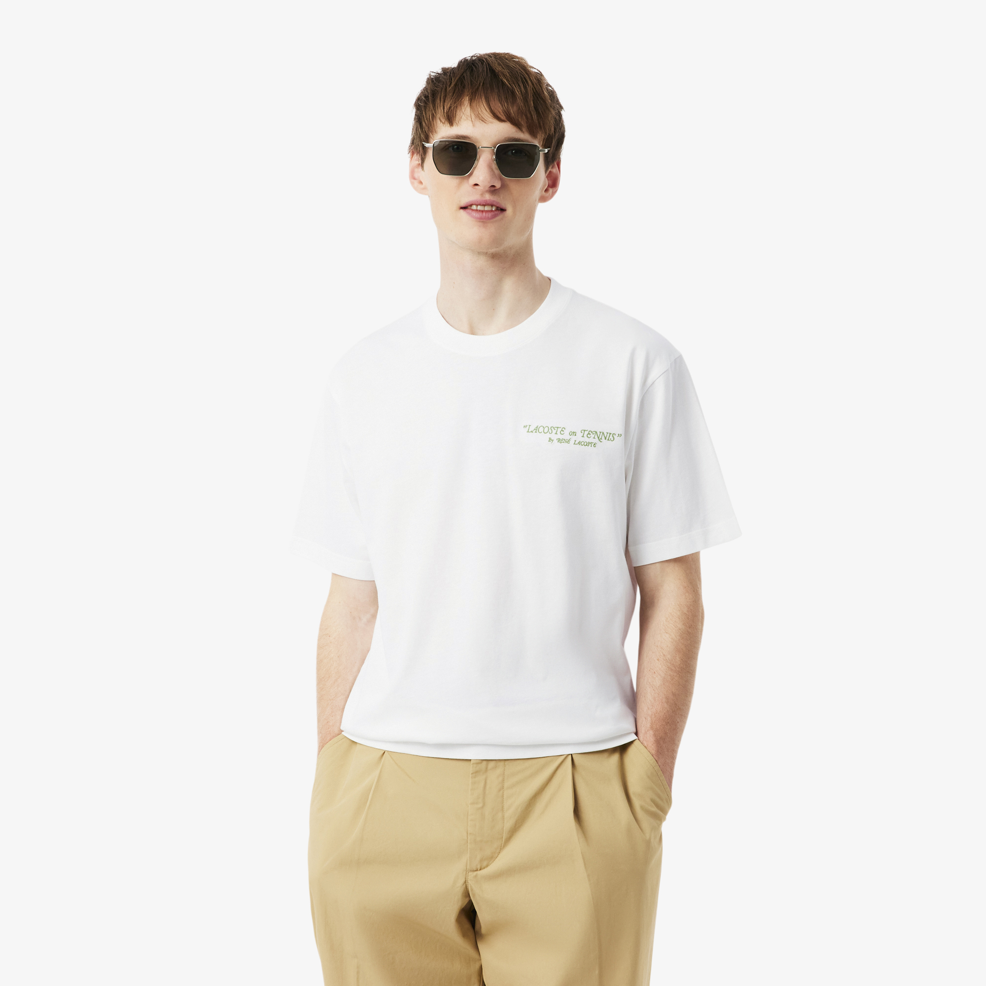 Мужская футболка Lacoste, белый, арт. TH1425