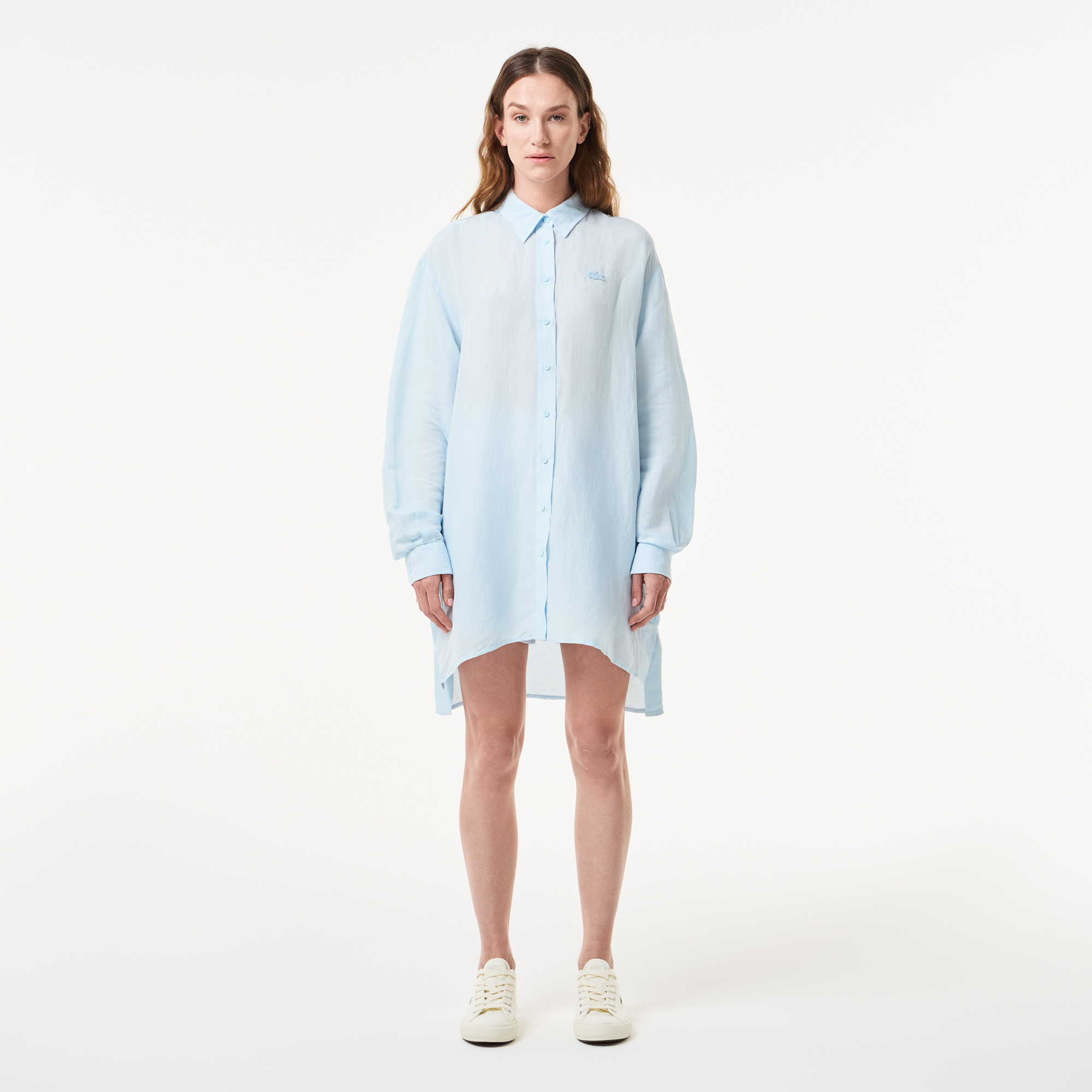 Женская лёгкая рубашка Lacoste, голубой, арт. CF0406