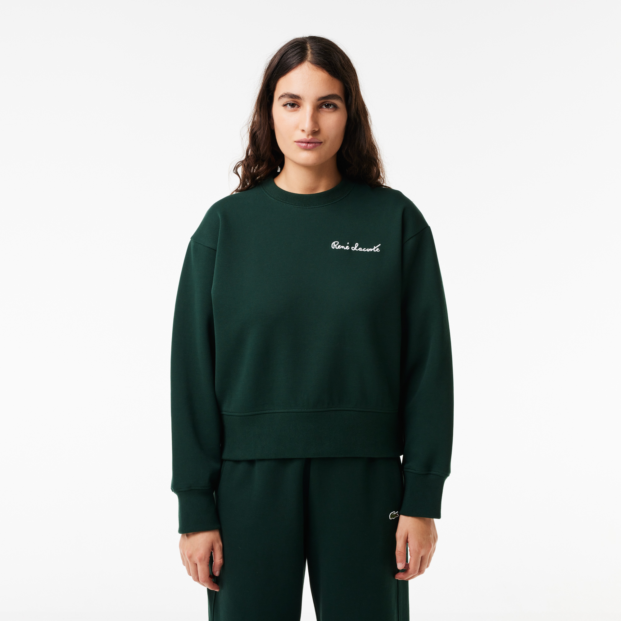 Женский свитшот Lacoste Oversized, зеленый, арт. SF7261