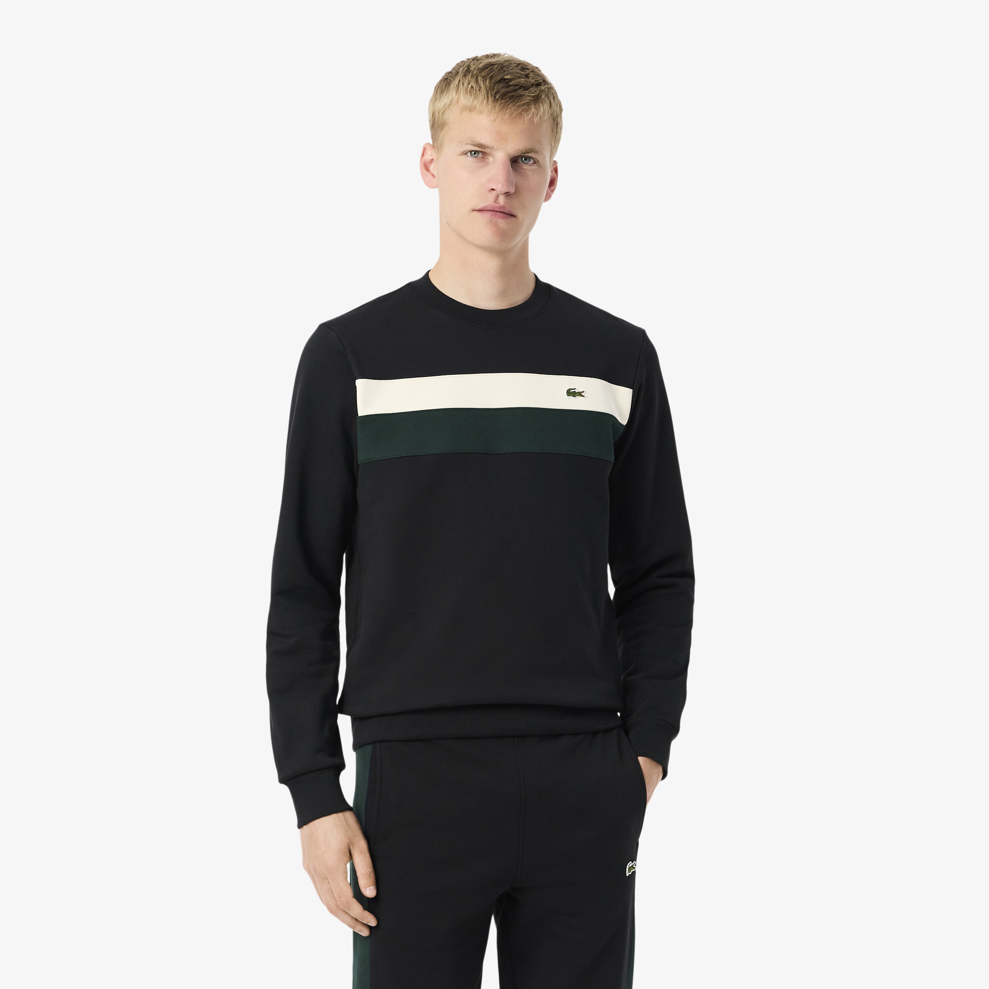 Свитшот Lacoste флисовый, черный, арт. SH5498