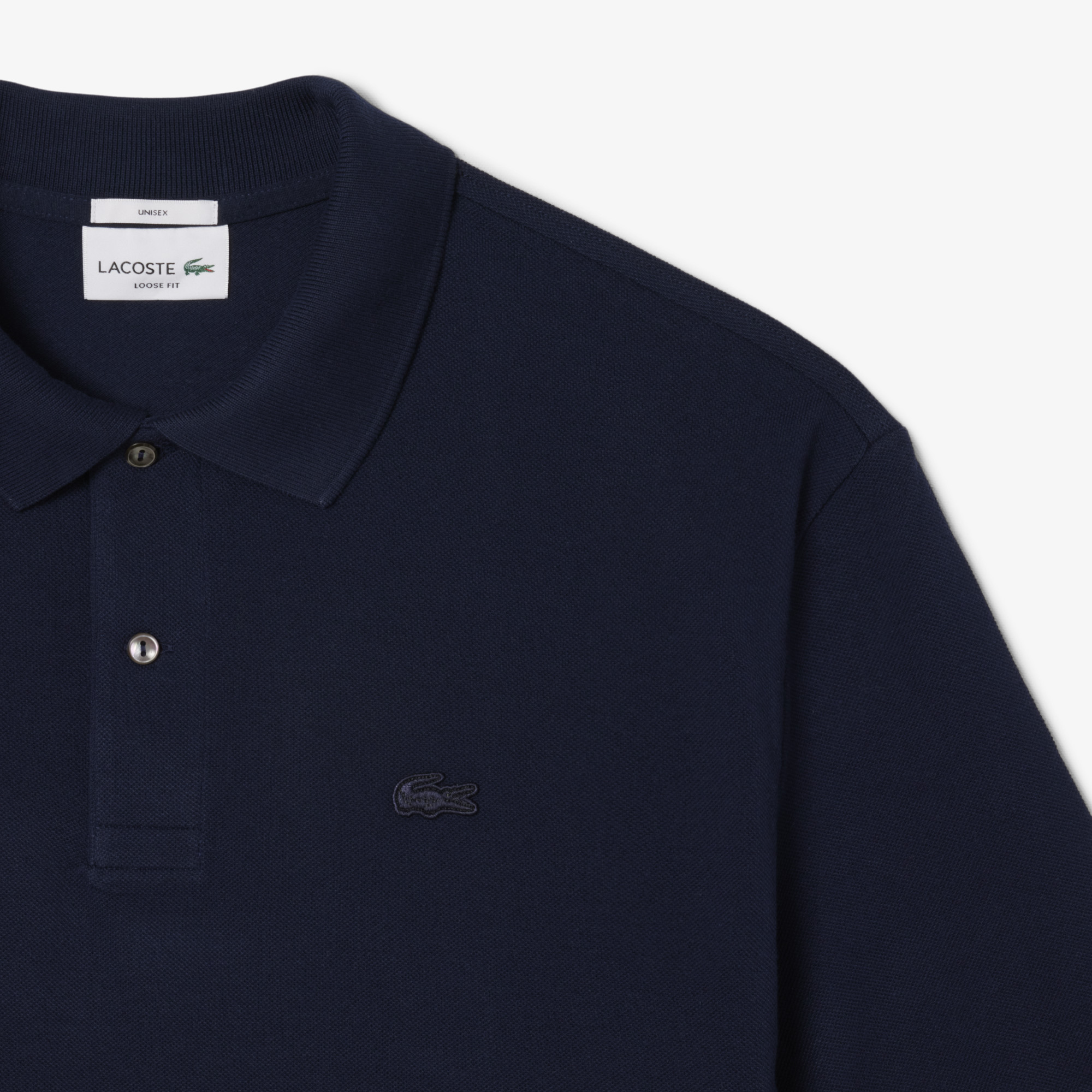 Мужская рубашка-поло Lacoste свободного кроя из плотного хлопка 5