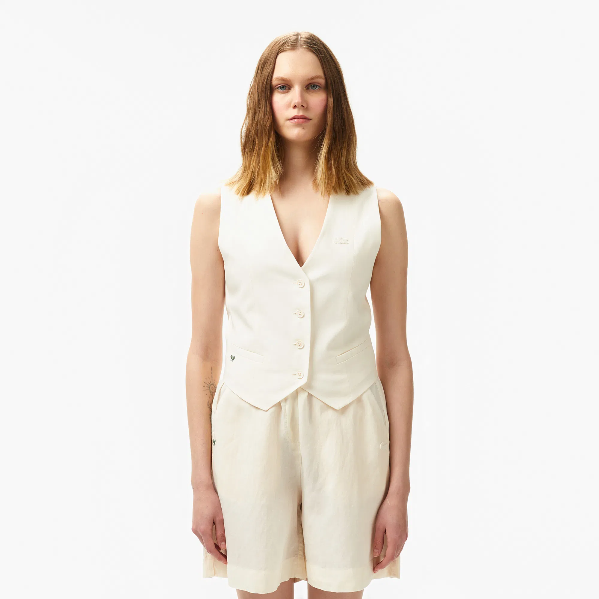 Блузка-жилетка Lacoste, белый, арт. QF0519