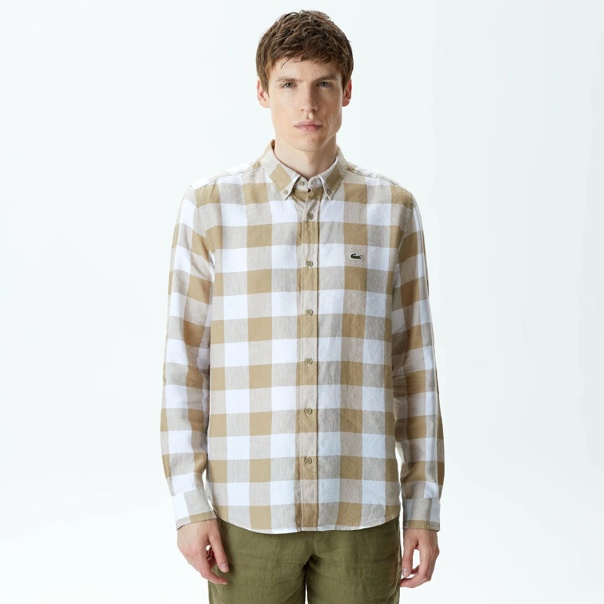 

Мужская клетчатая рубашка Lacoste, Белый