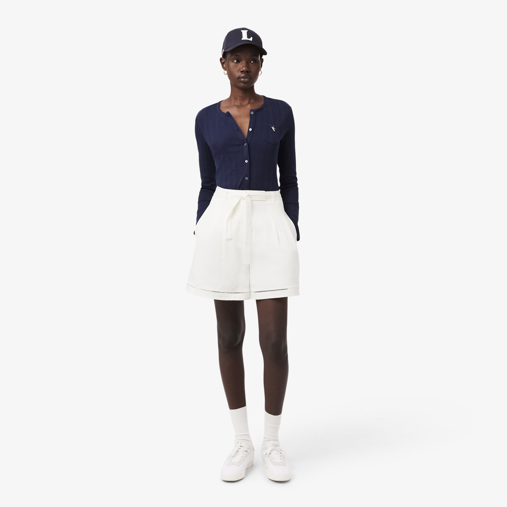 Женские бермуды Lacoste из смеси льна