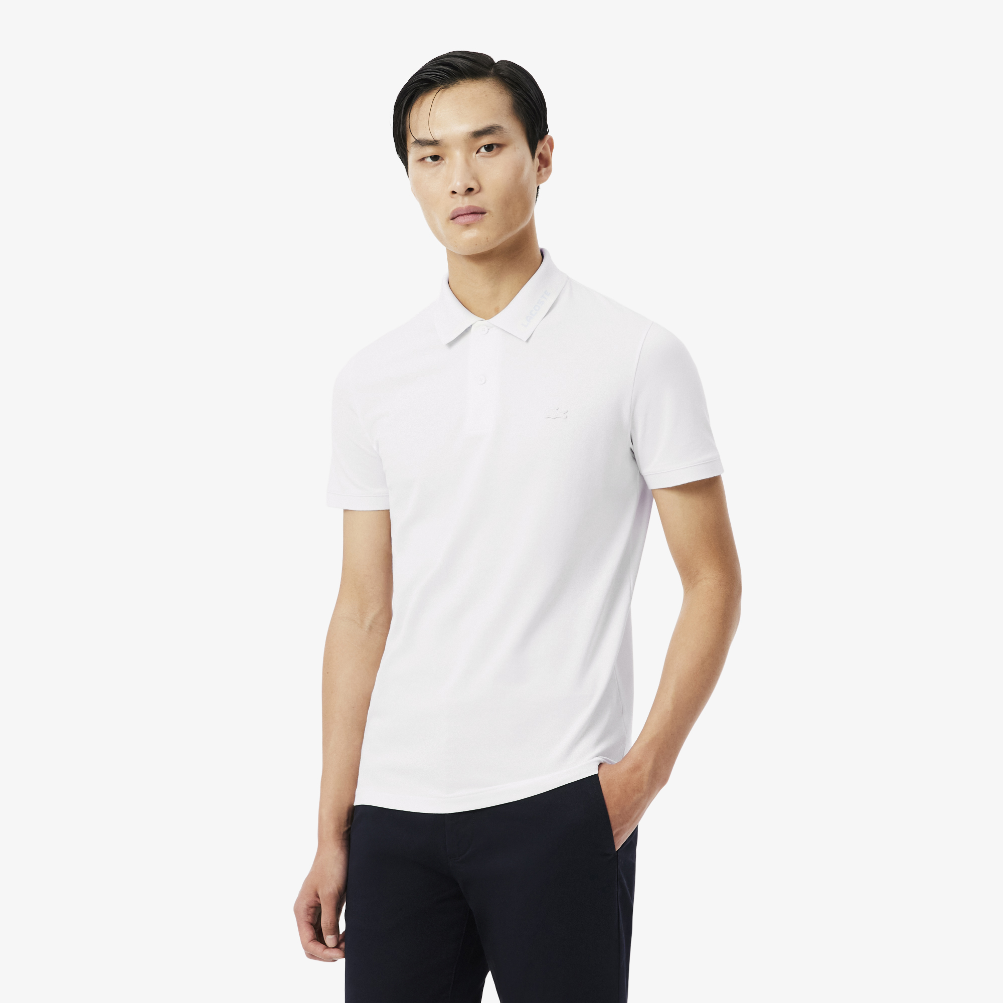 

Мужское хлопковое поло Lacoste, Белый