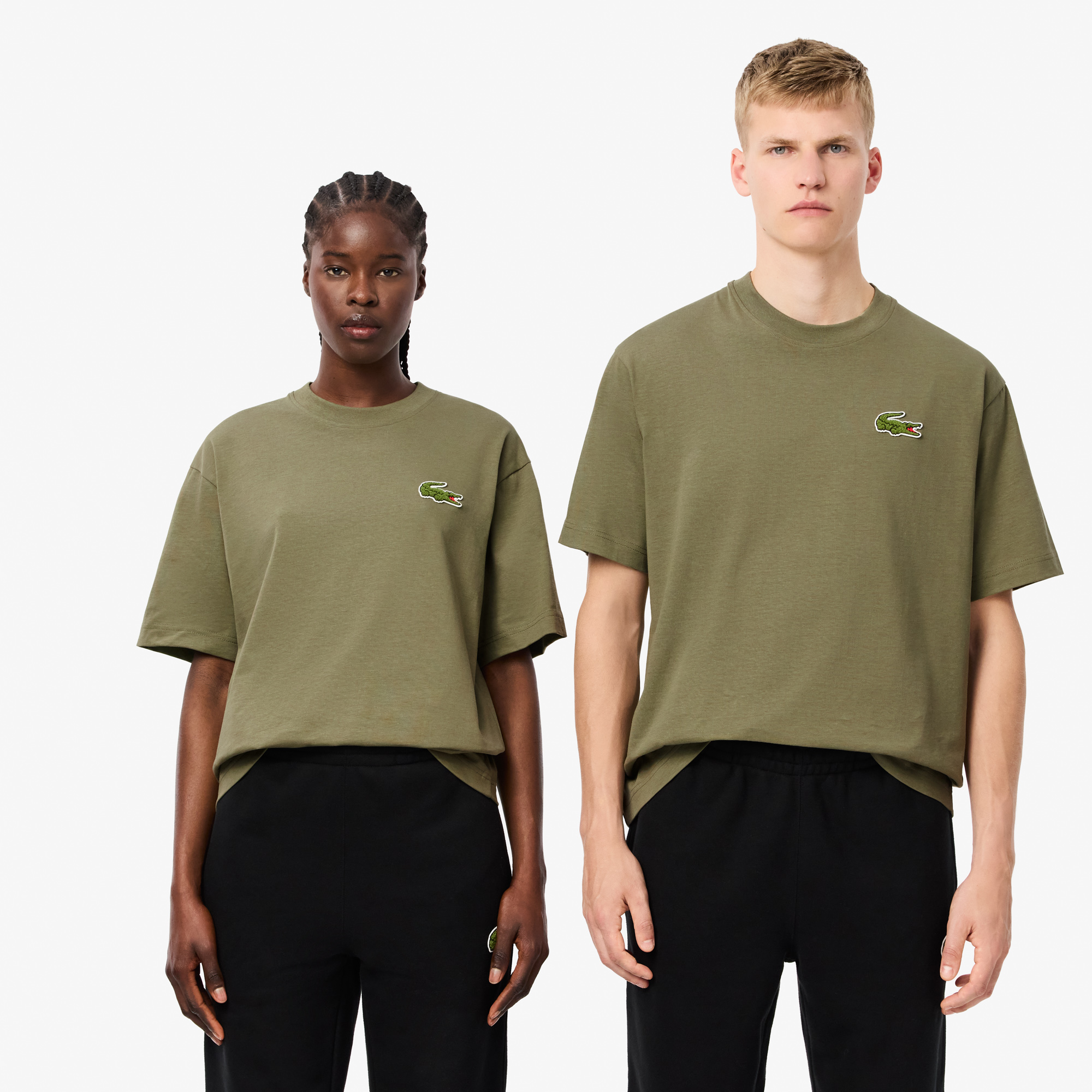 

Хлопковая футболка Lacoste унисекс, Хаки