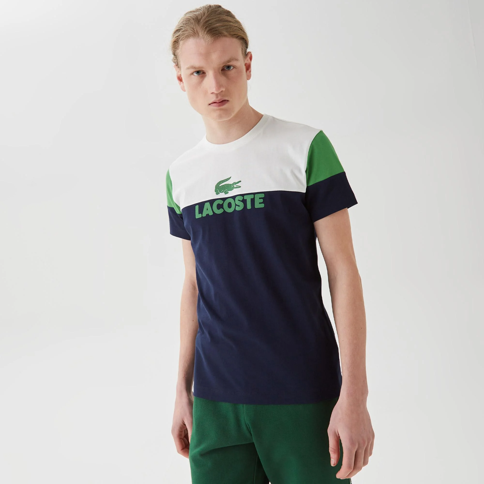 

Мужская футболка Lacoste приталенного кроя с круглым вырезом, Синий