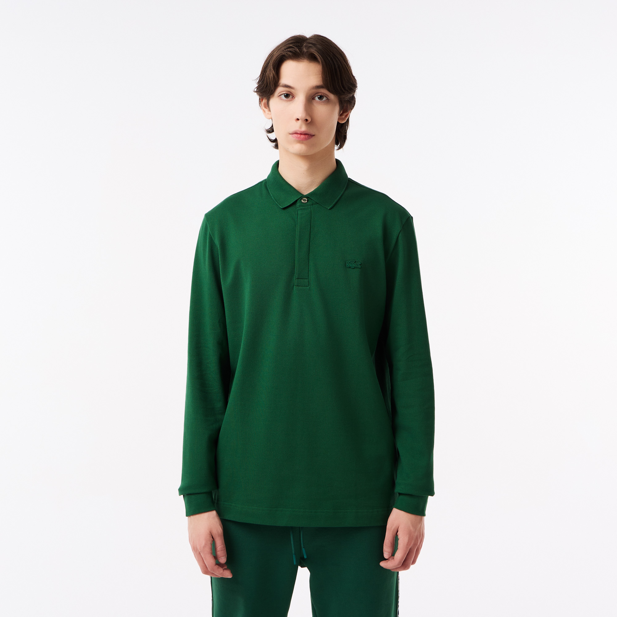 Поло Lacoste с длинным рукавом, зеленый, арт. PH2481P