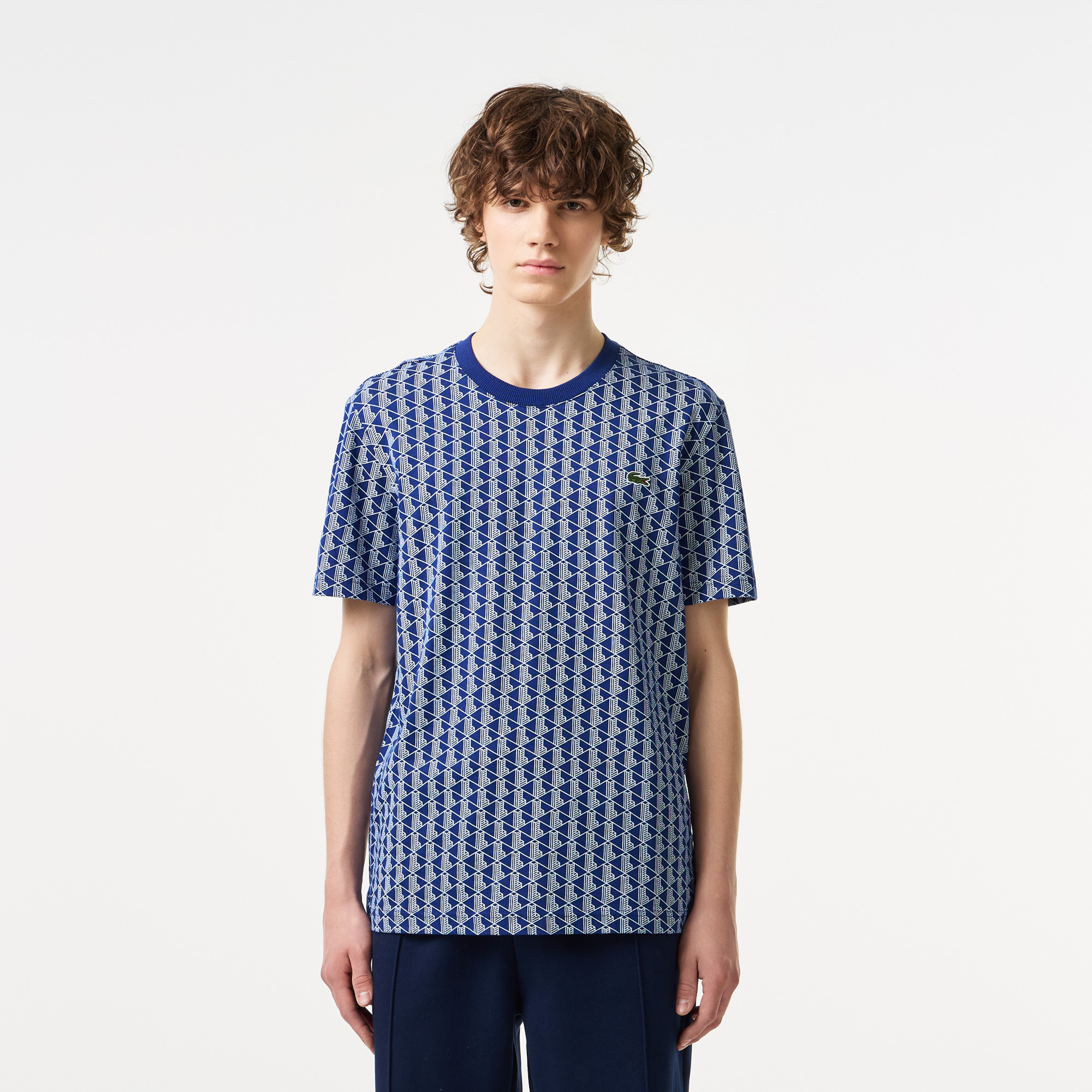 

Мужская футболка Lacoste из эластичного хлопка, Голубой