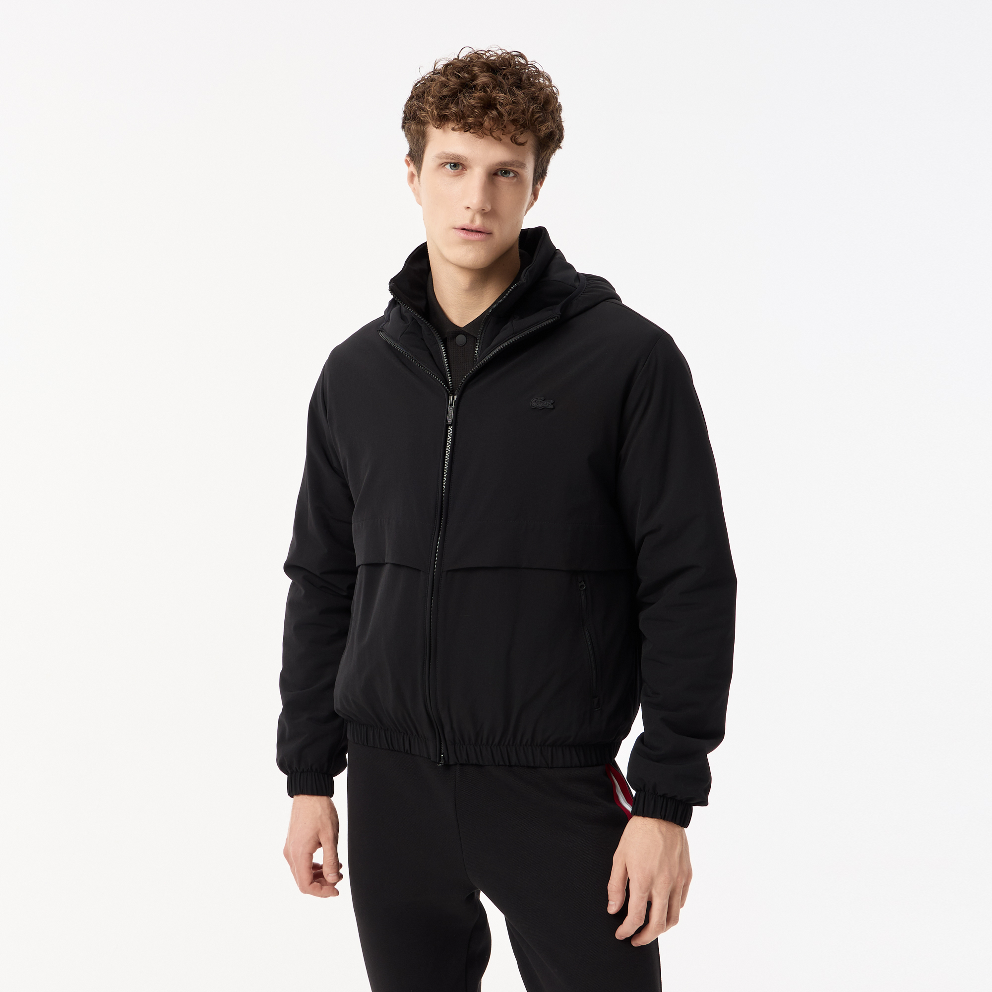 Мужская спортивная куртка Lacoste с капюшоном, черный, арт. BH0512R