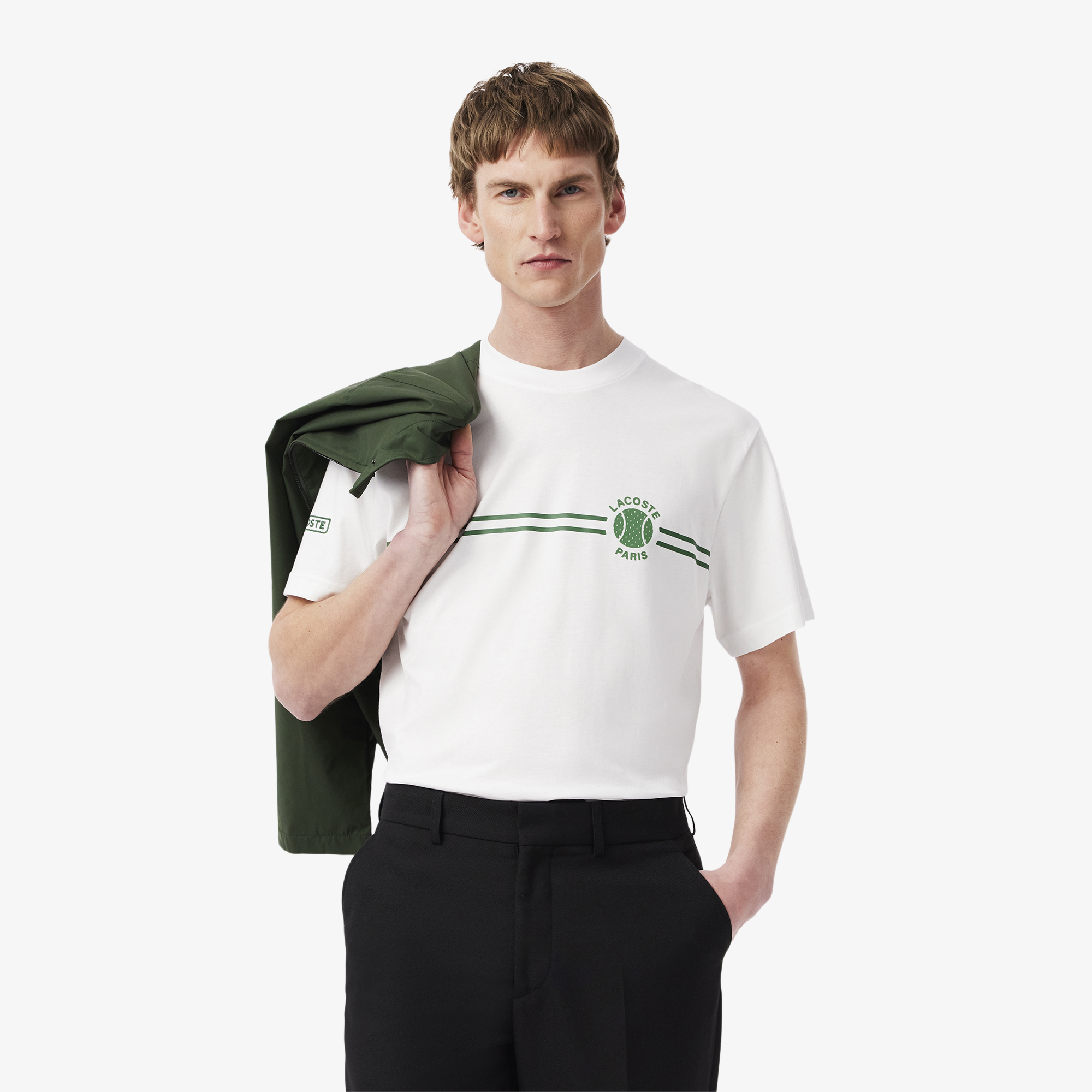 Мужская хлопковая футболка Lacoste, белый, арт. TH9694