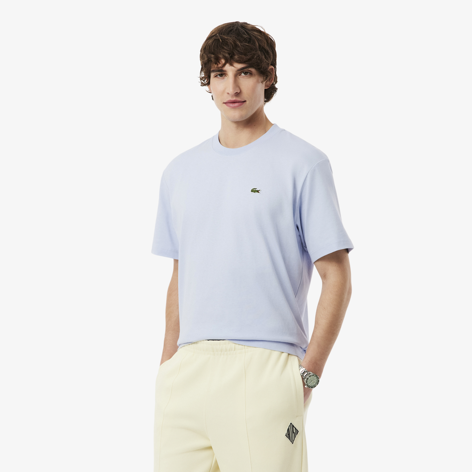 

Мужская хлопковая футболка Lacoste, Голубой