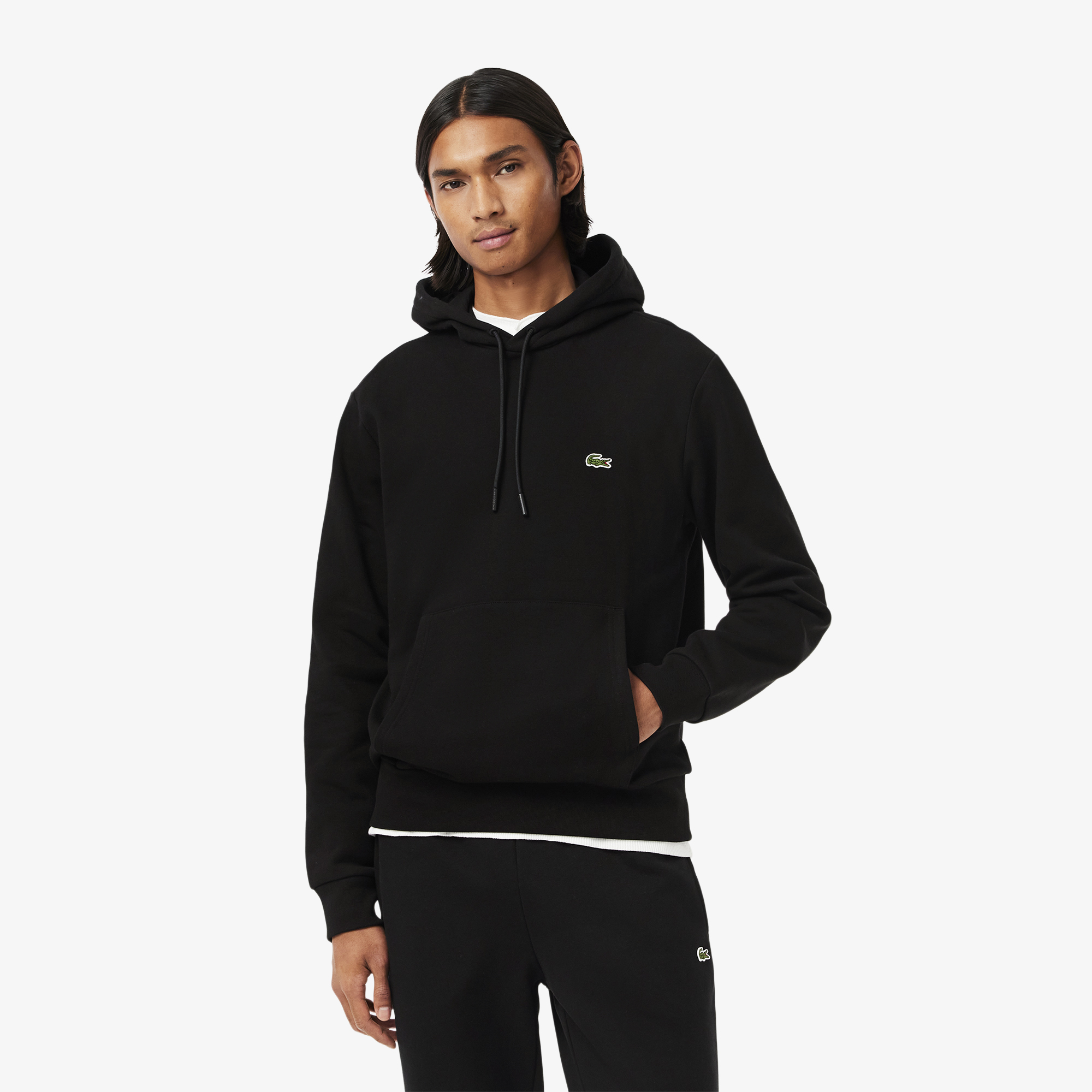 Мужское худи Lacoste классического кроя с флисом