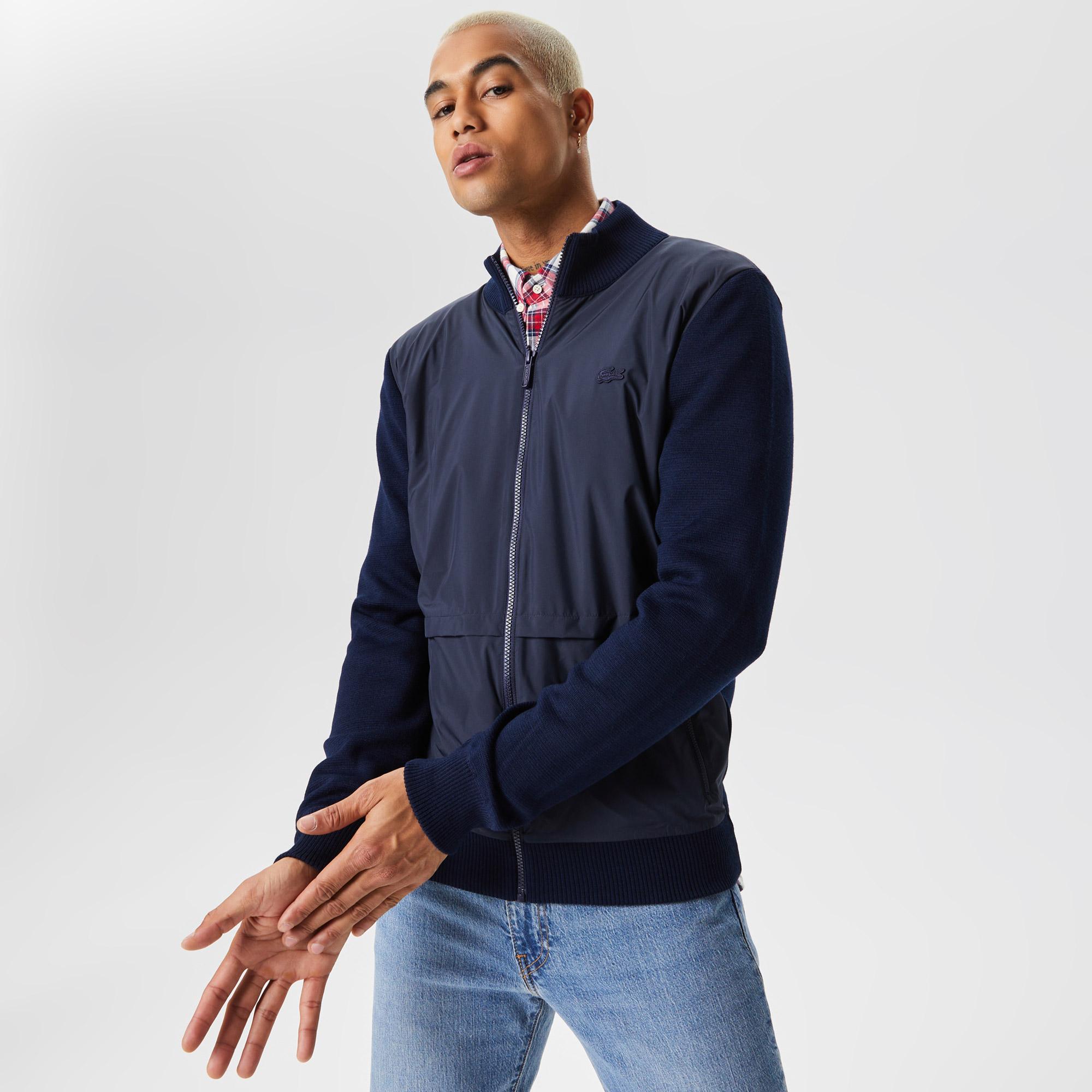 

Мужской двусоставной свитер Lacoste стандартного кроя на молнии, Синий