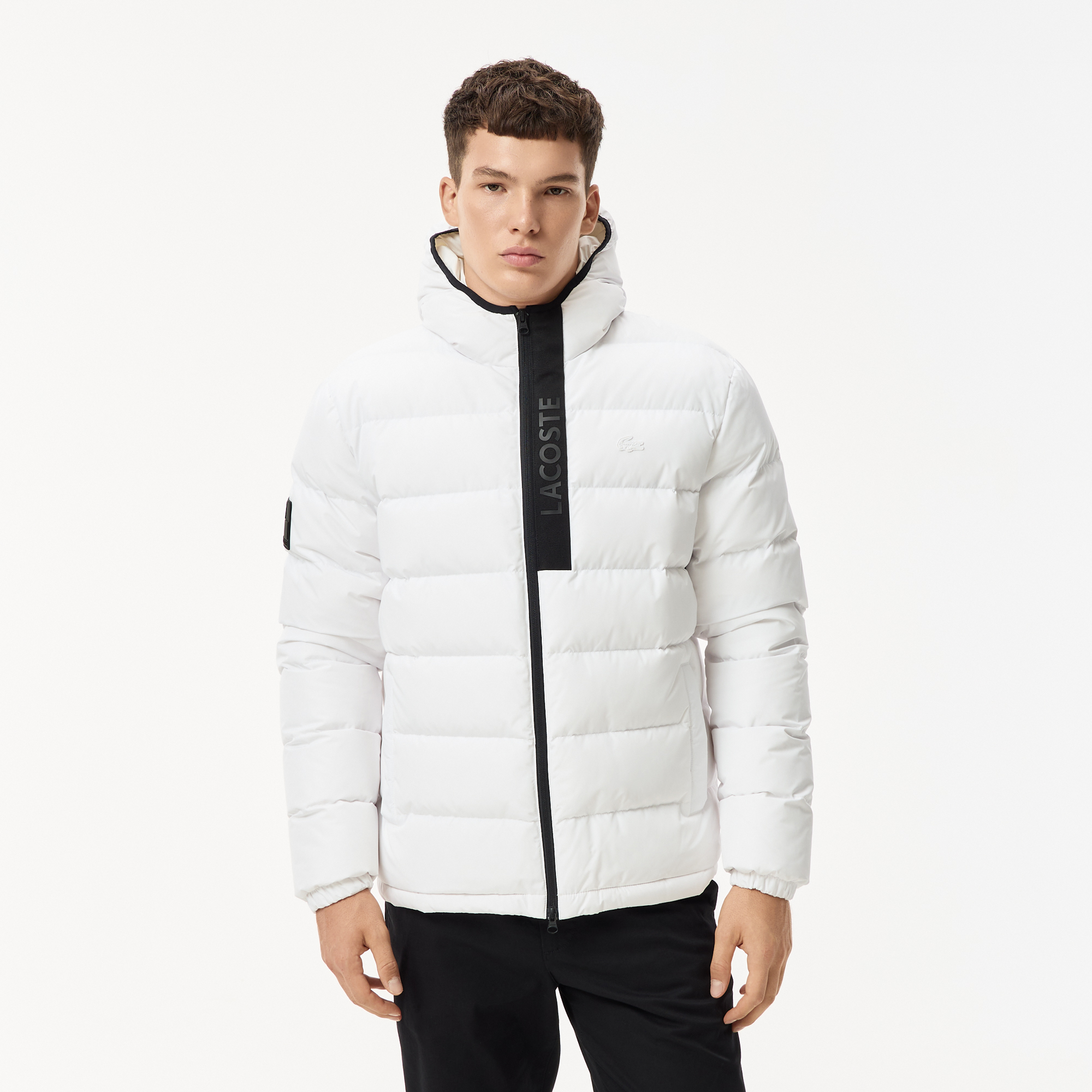 

Мужская стёганая куртка Lacoste с капюшоном, Белый