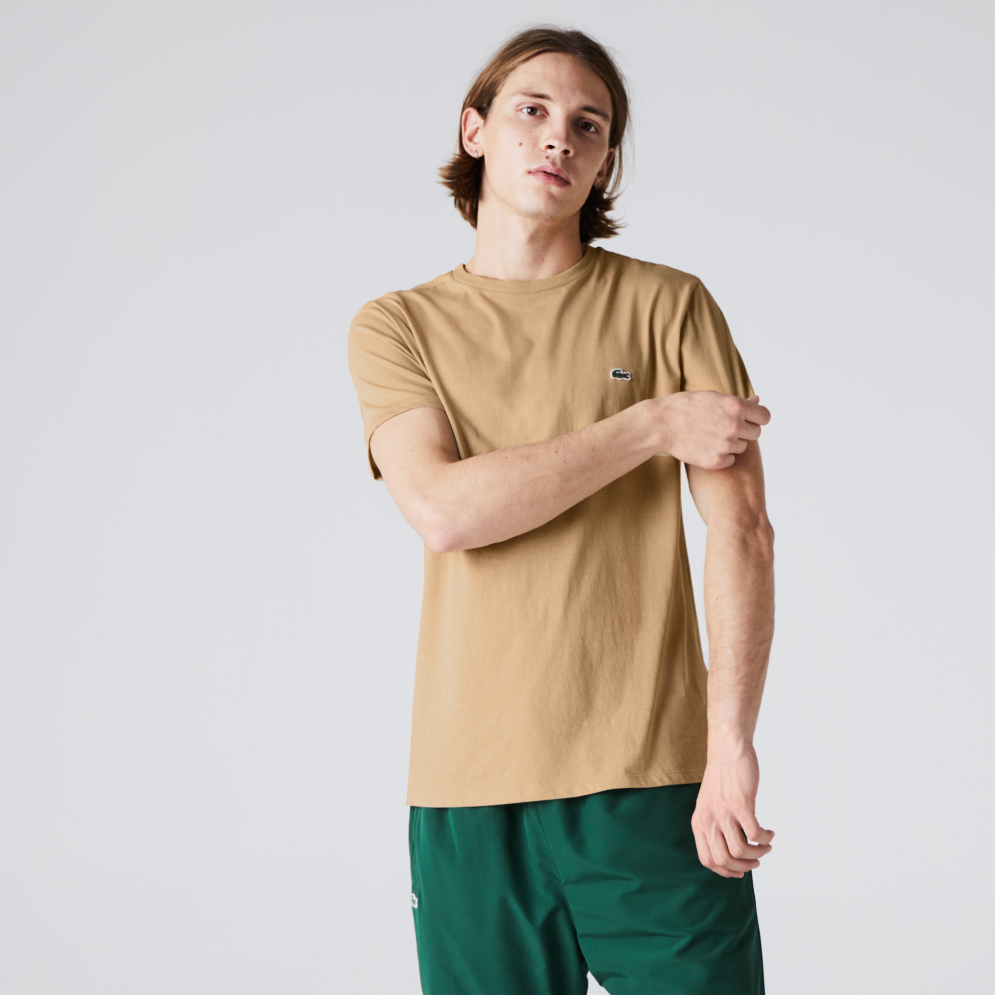 

Мужская футболка Lacoste Regular Fit, Бежевый