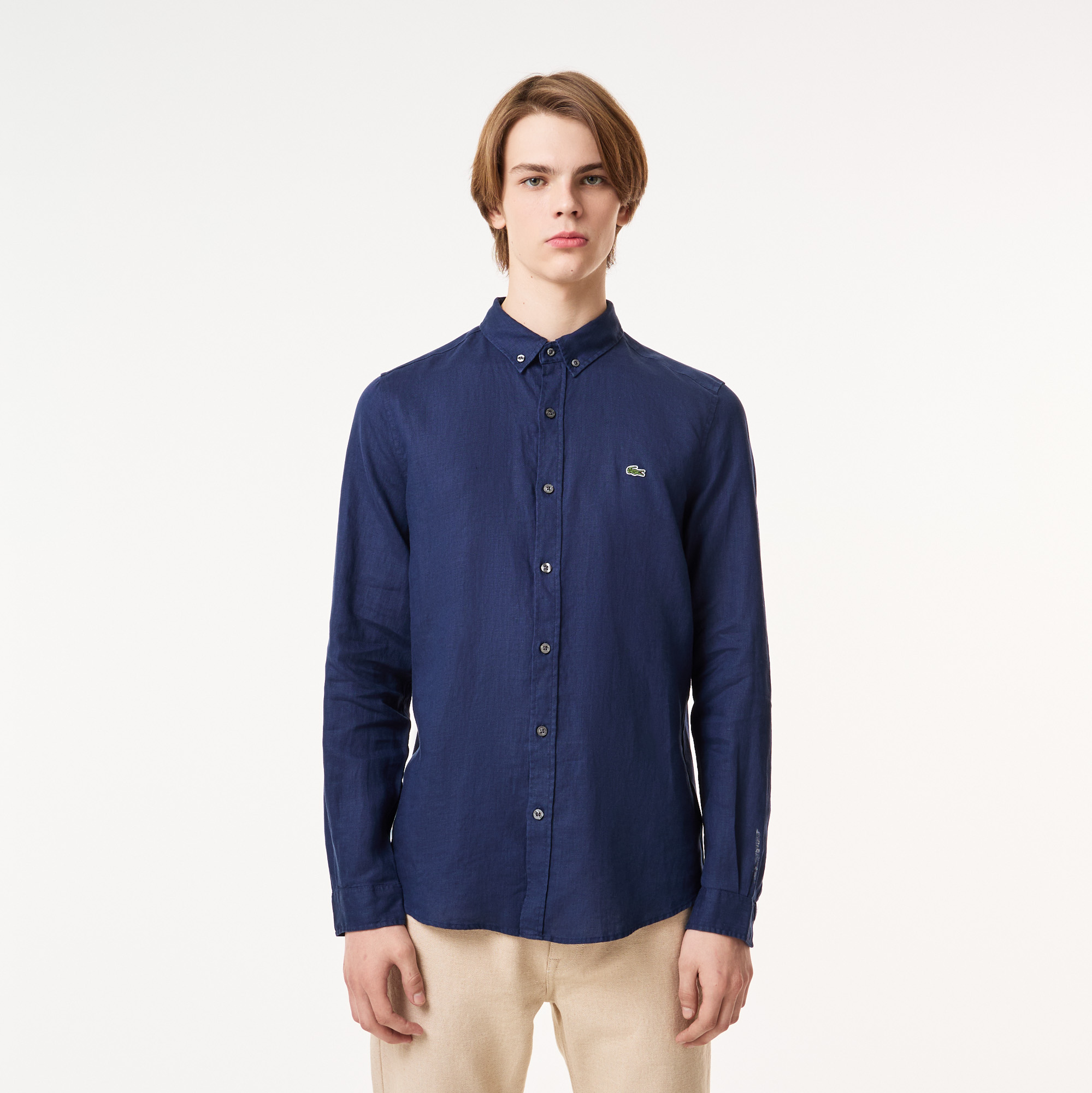 Мужская льняная рубашка Lacoste, синий, арт. CH0426L