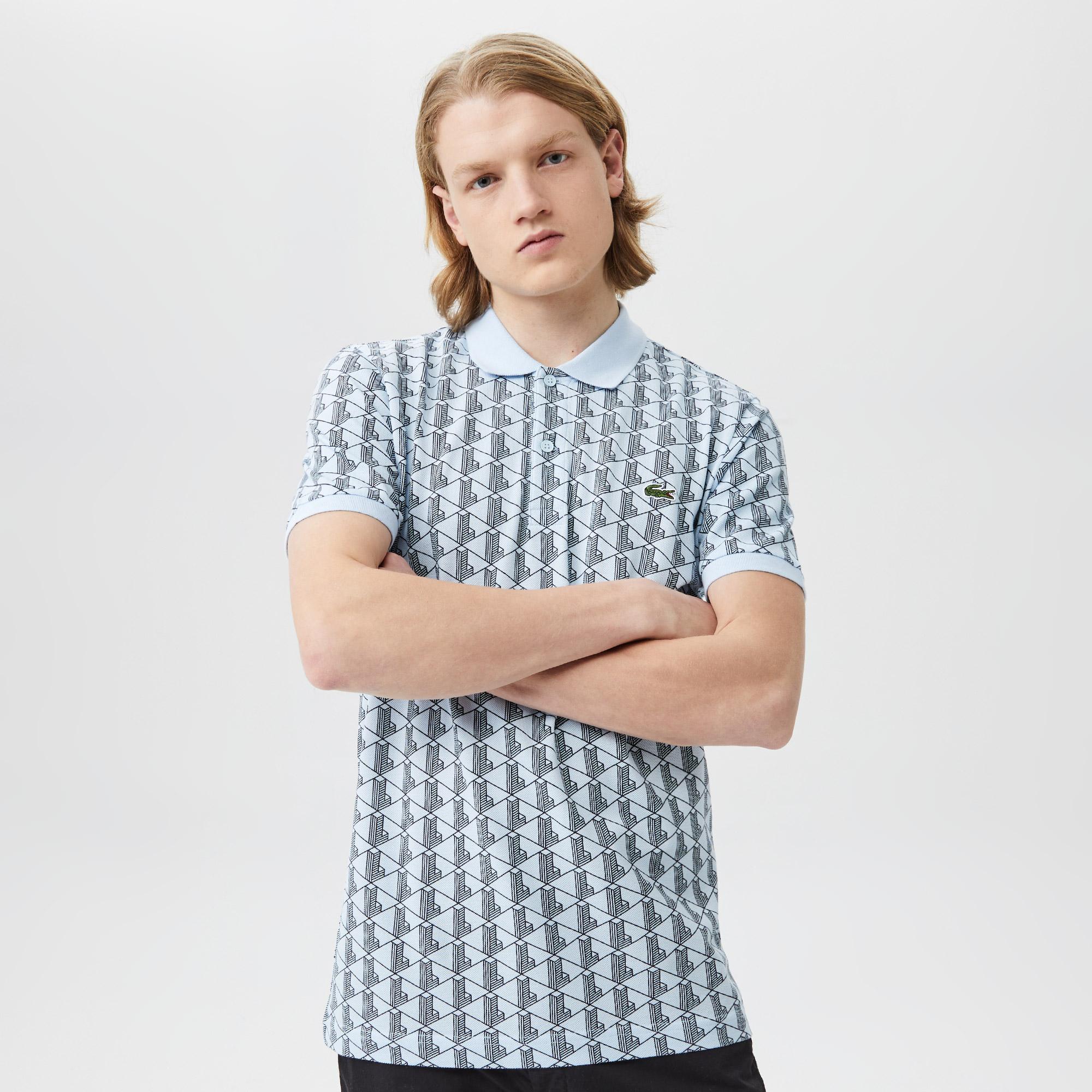 

Мужское поло Lacoste стандартного кроя, Голубой