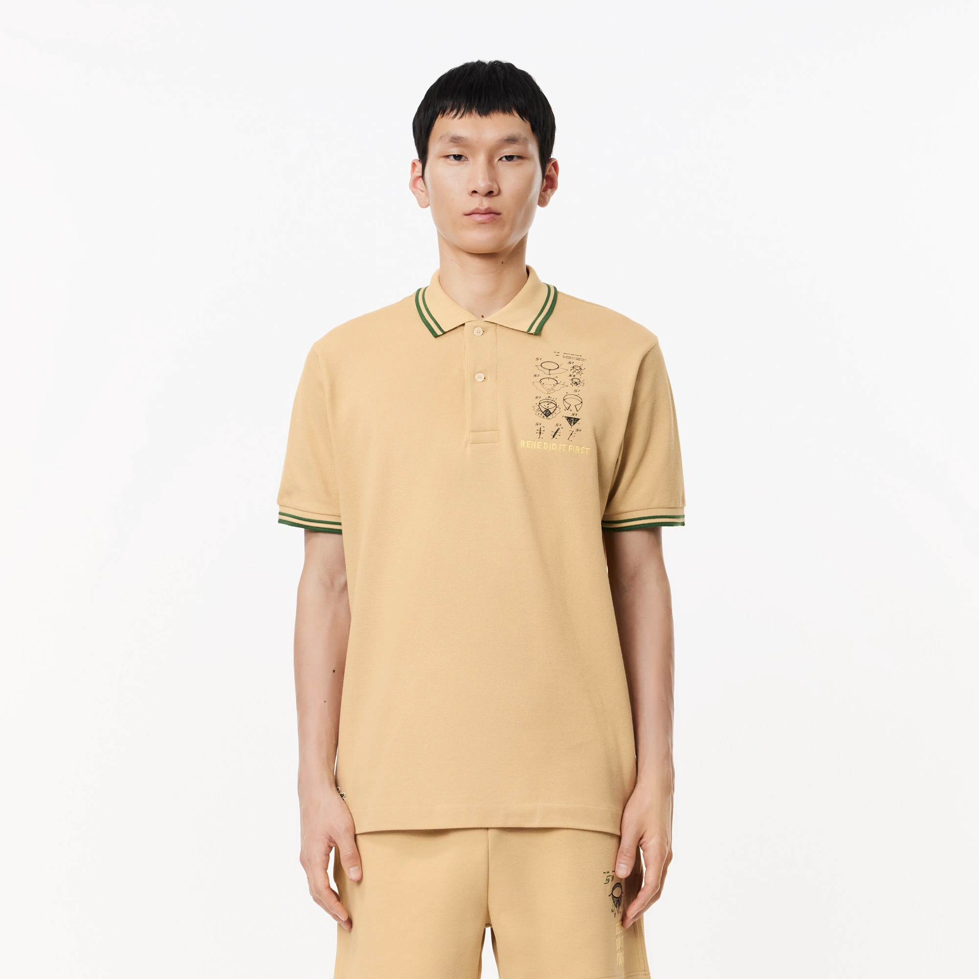 Мужское поло Lacoste Original L.12.12 из органического хлопка, бежевый, арт. PH8008